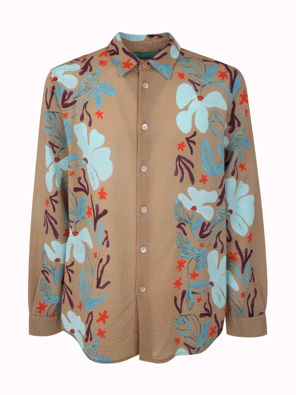 Ps By Paul Smith Mens Ls Regular Fit Shirt In Camel