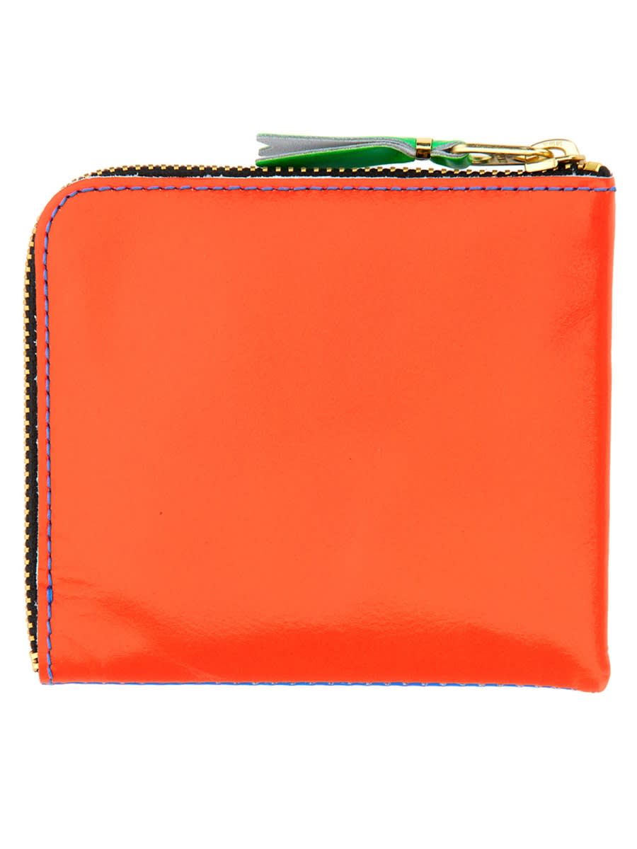 Shop Comme Des Garçons Leather Wallet In Orange