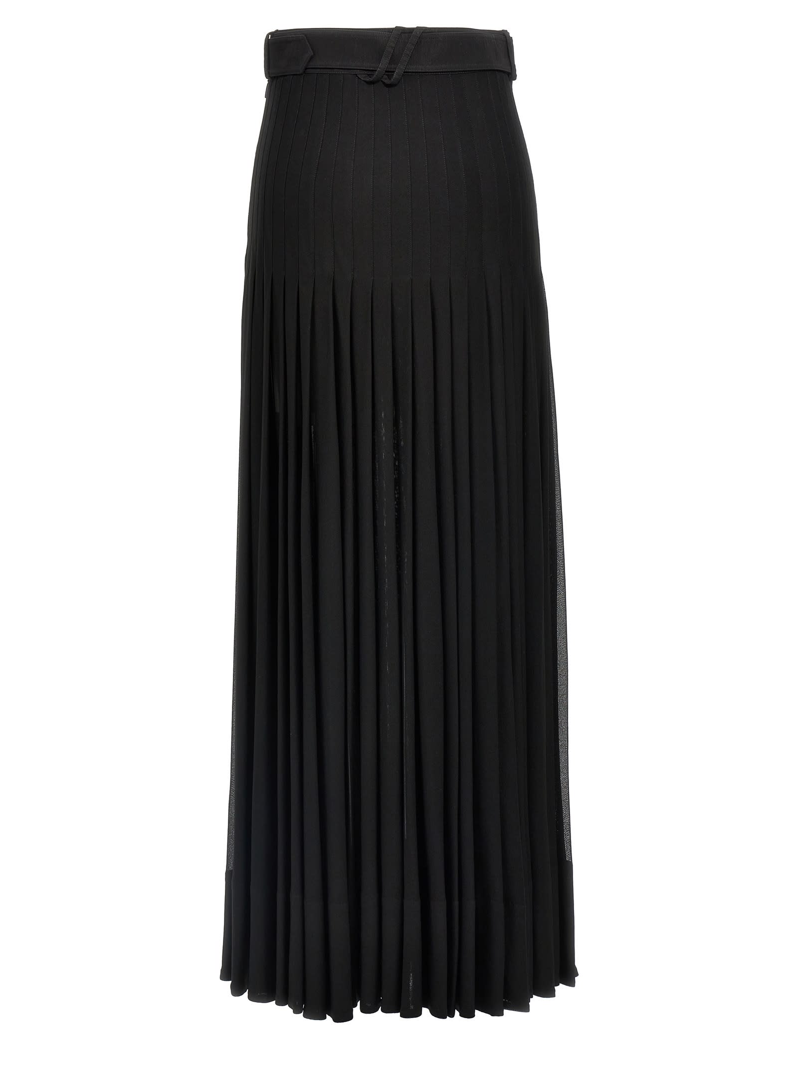 Burberry Crepe Jersey Maxi Skirt Skirts Black In Black