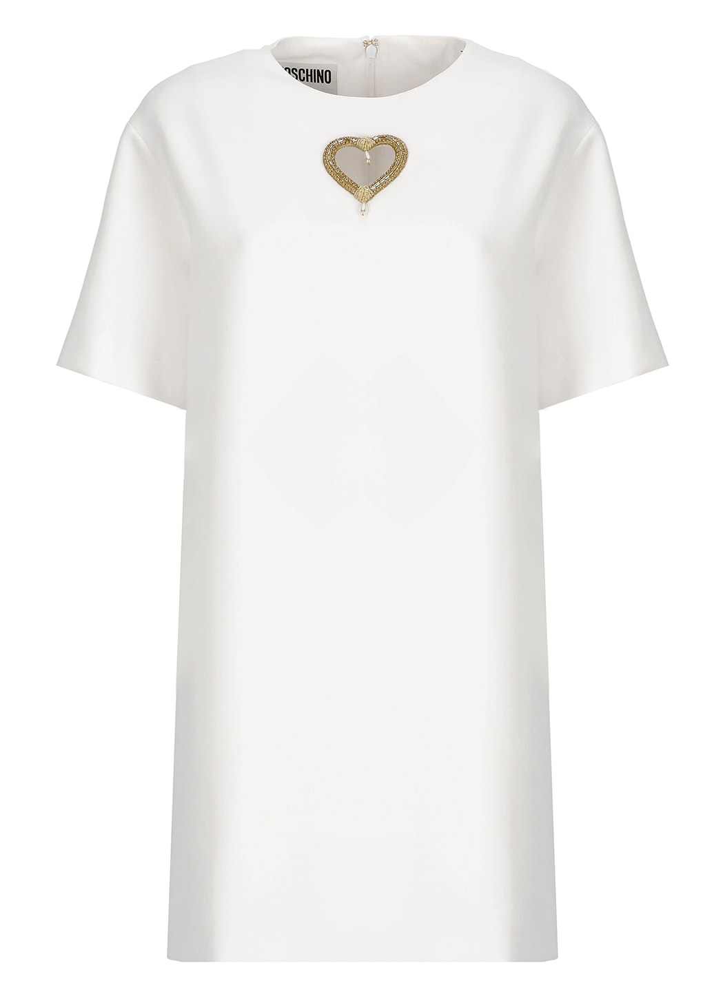Shop Moschino Stretch Heart Dress In White
