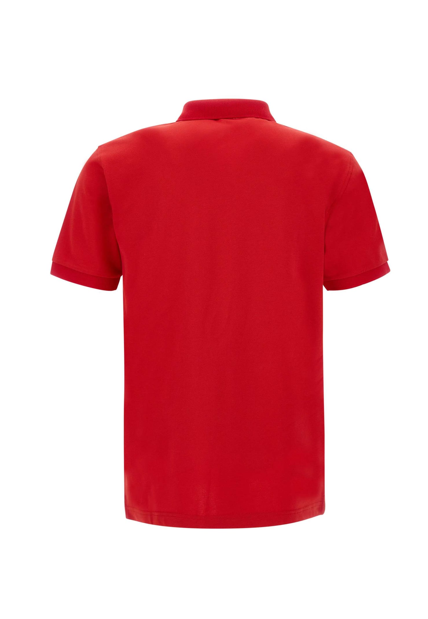 Shop Sun 68 Solid Pique Cotton Polo Shirt In Red