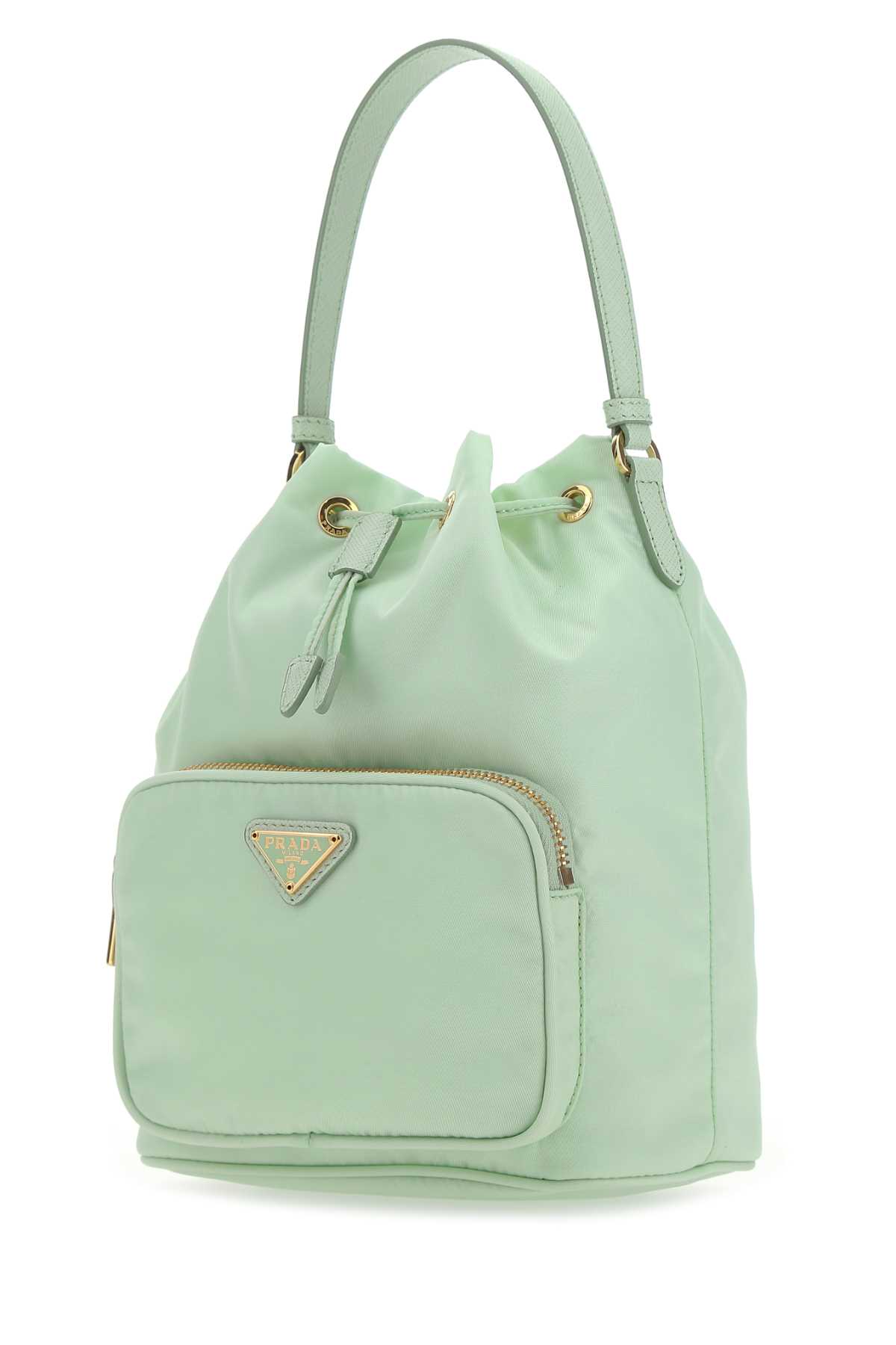 Prada Pastel Green Re-nylon Bucket Bag In F0934