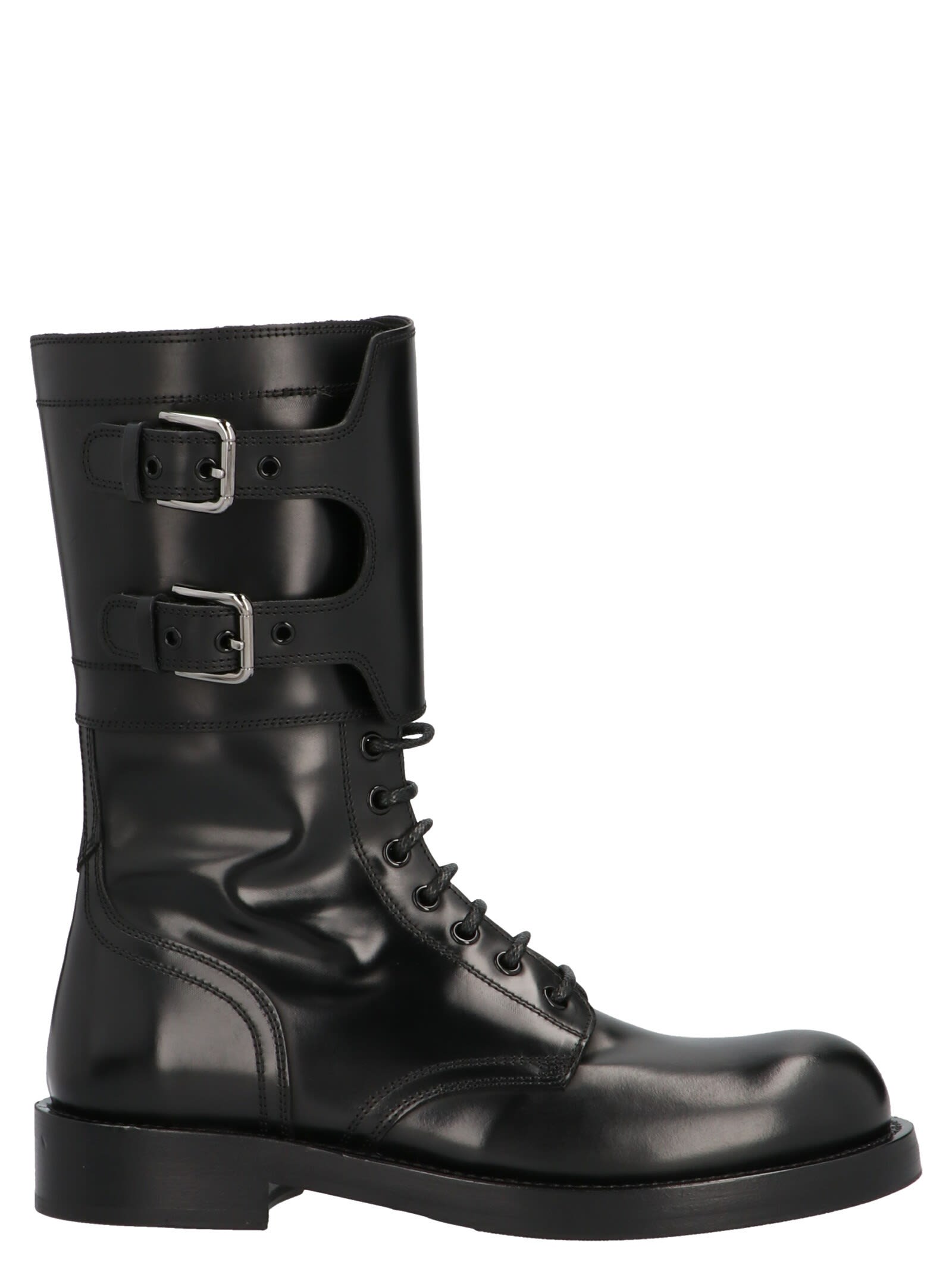 Dolce & Gabbana Double Buckle Combat Boots