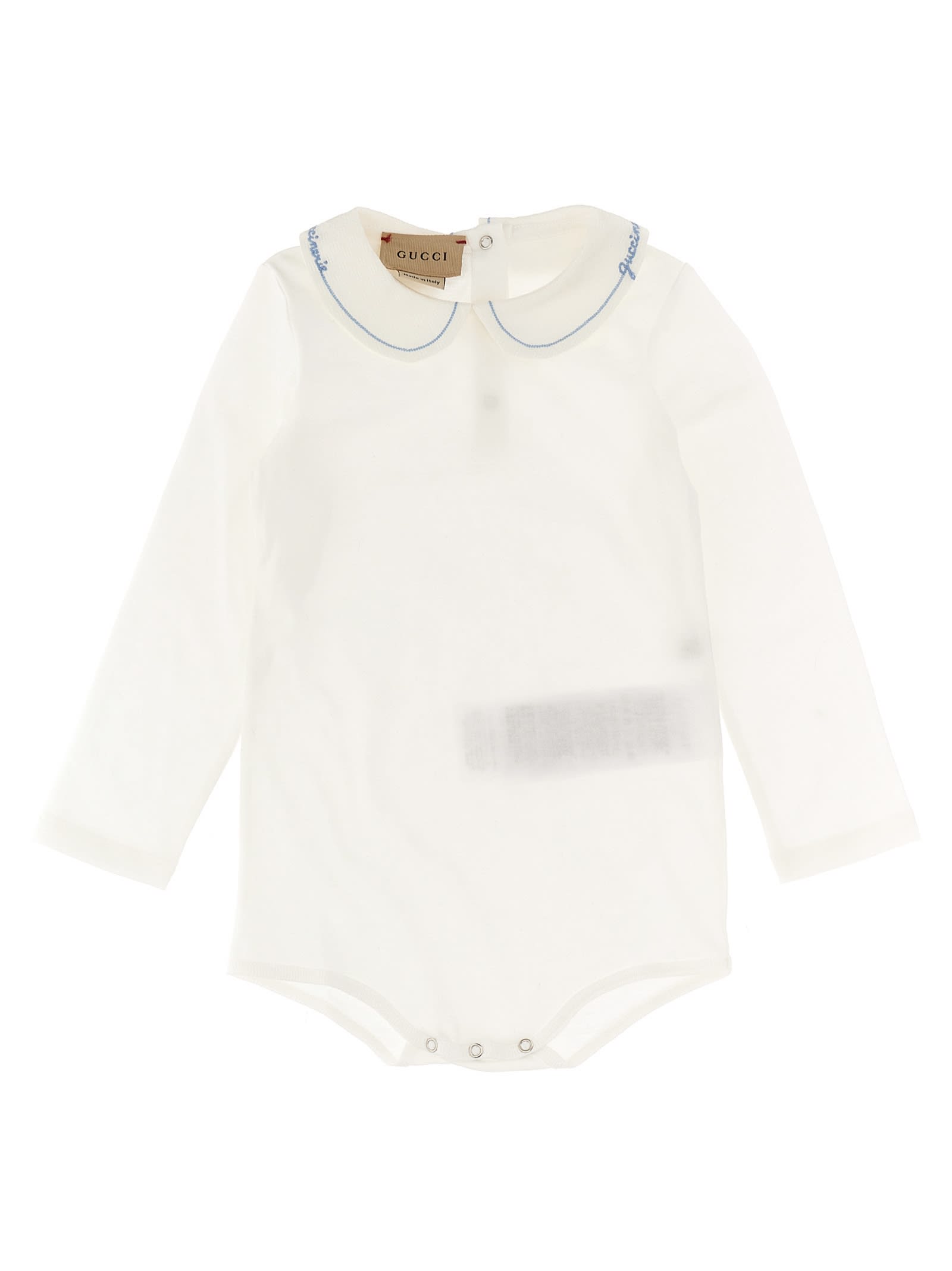 Gucci Babies' Logo Embroidered Bodysuit In White