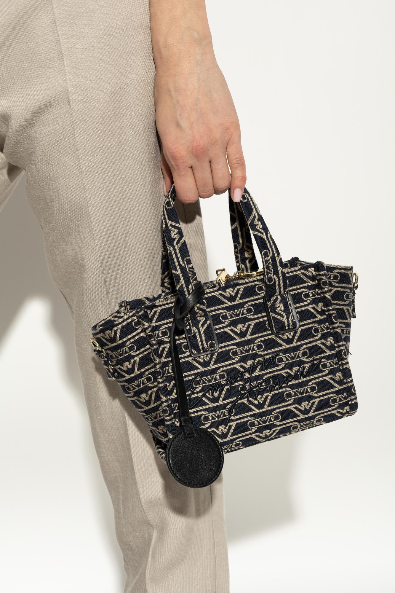 Emporio Armani Monogram Handbag In Denim