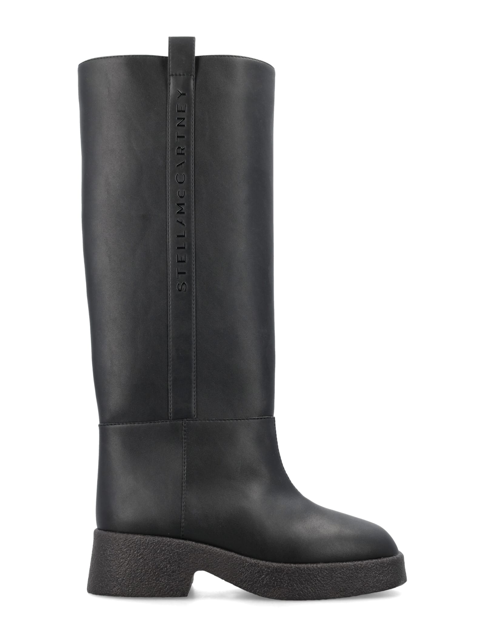 Stella Mccartney Alter Mat Boots With Embossed Logo In Black