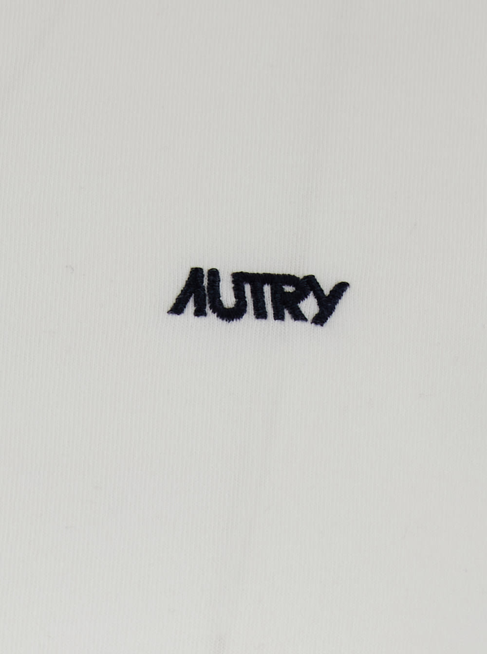 Autry White Round Neck T-shirt With Logo Embroidered On The Front In Cotton Man In White