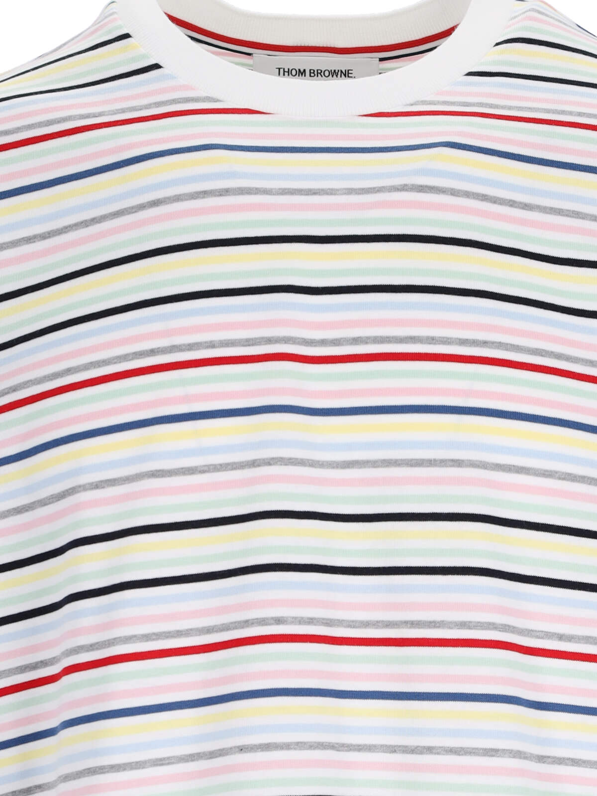 Shop Thom Browne Polo Striped T-shirt In Multicolor