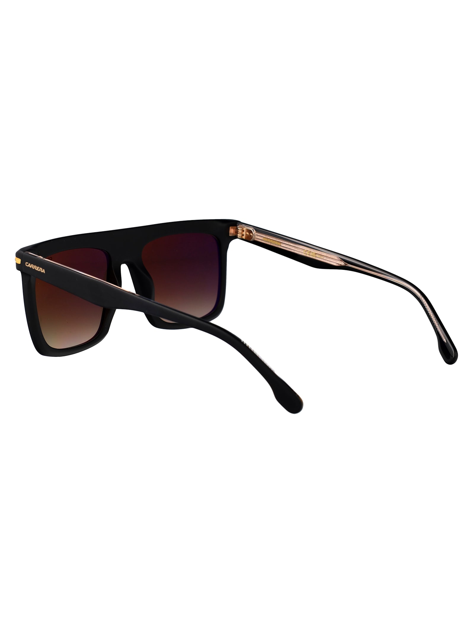 Carrera Matte Black Gold Acetate Sunglasses In Brown