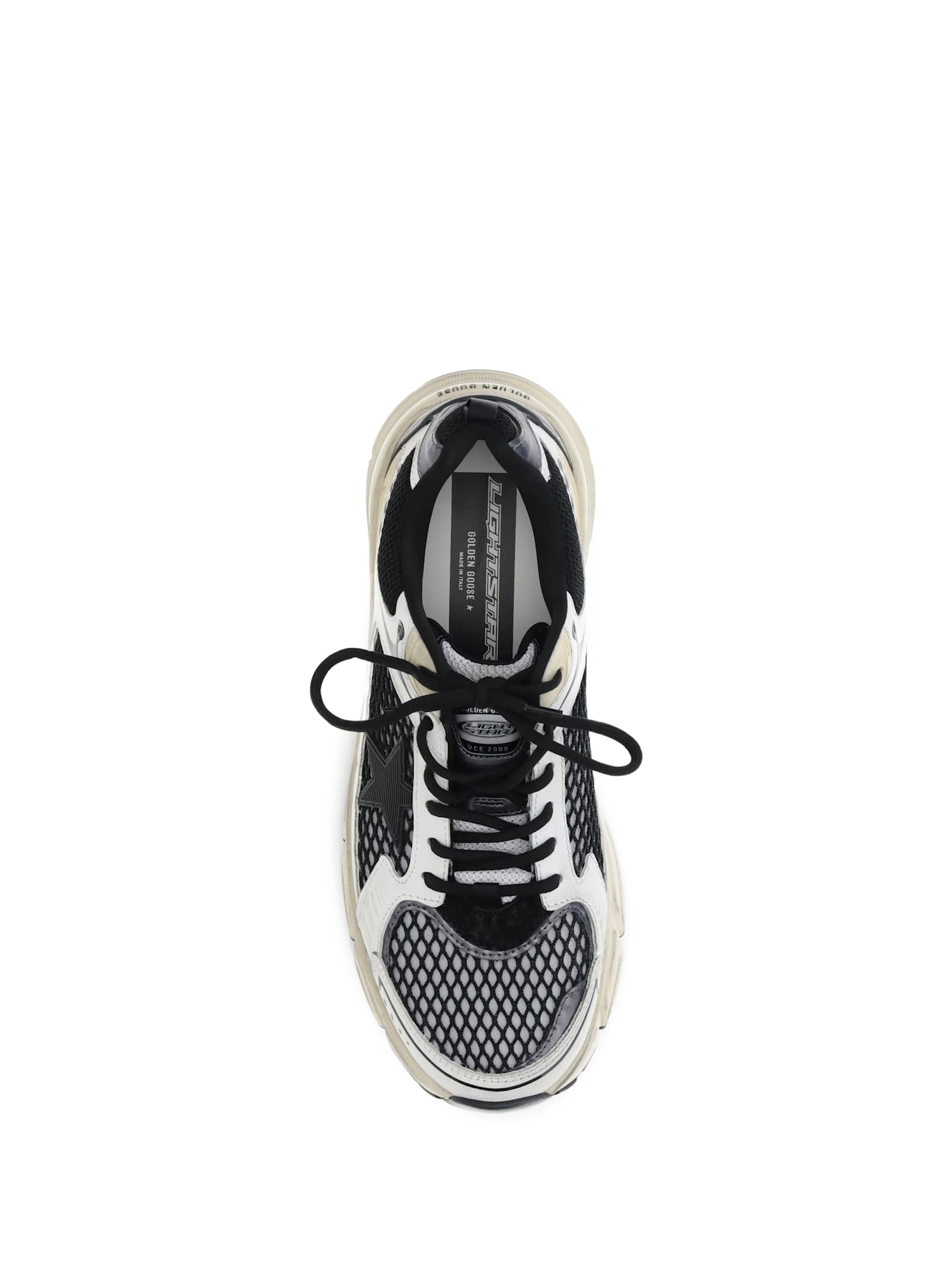 Golden Goose Leather Trainers With Mesh Panels In Multi