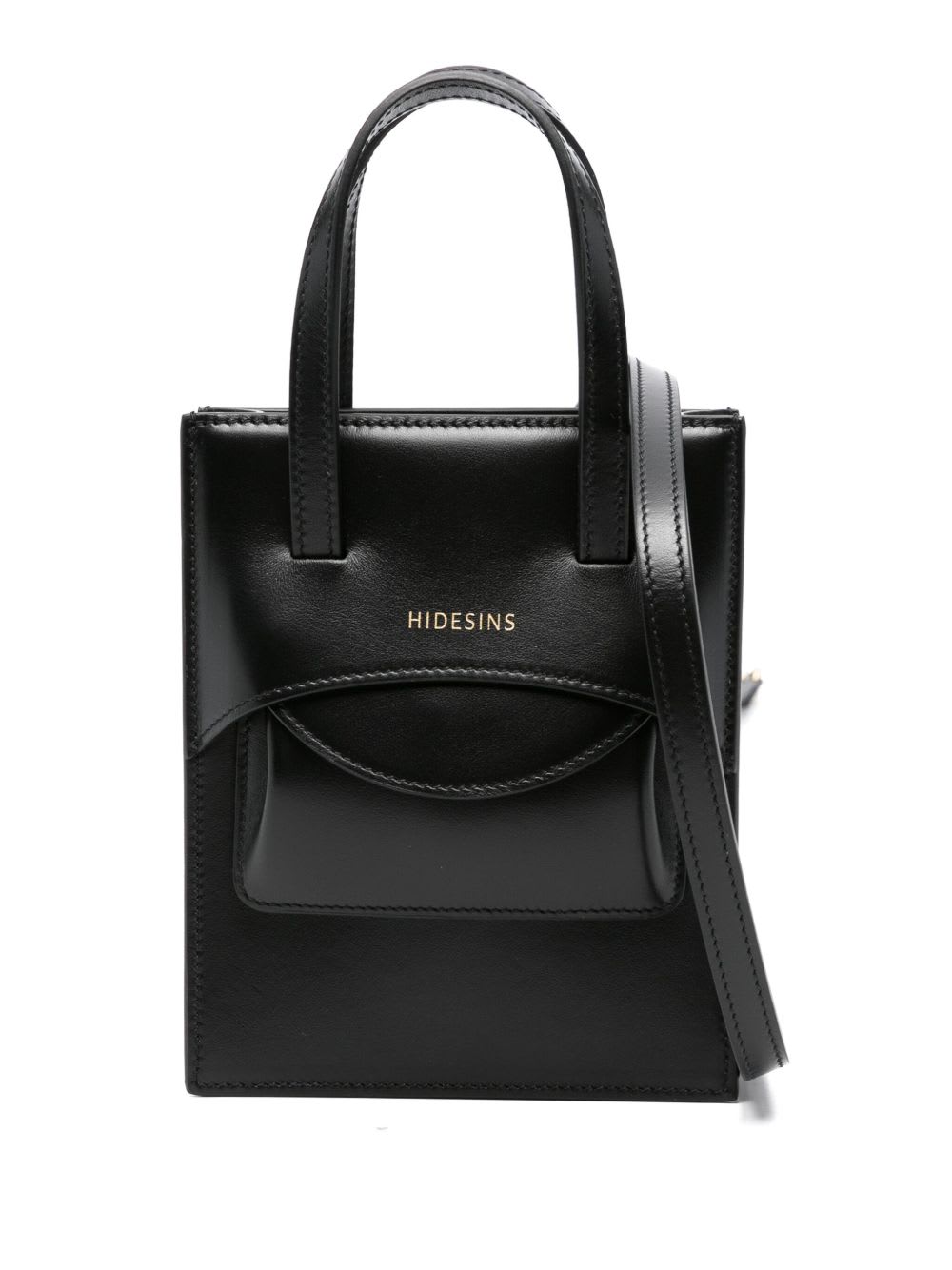 Hidesins Flap Leather Mini Bag In Black