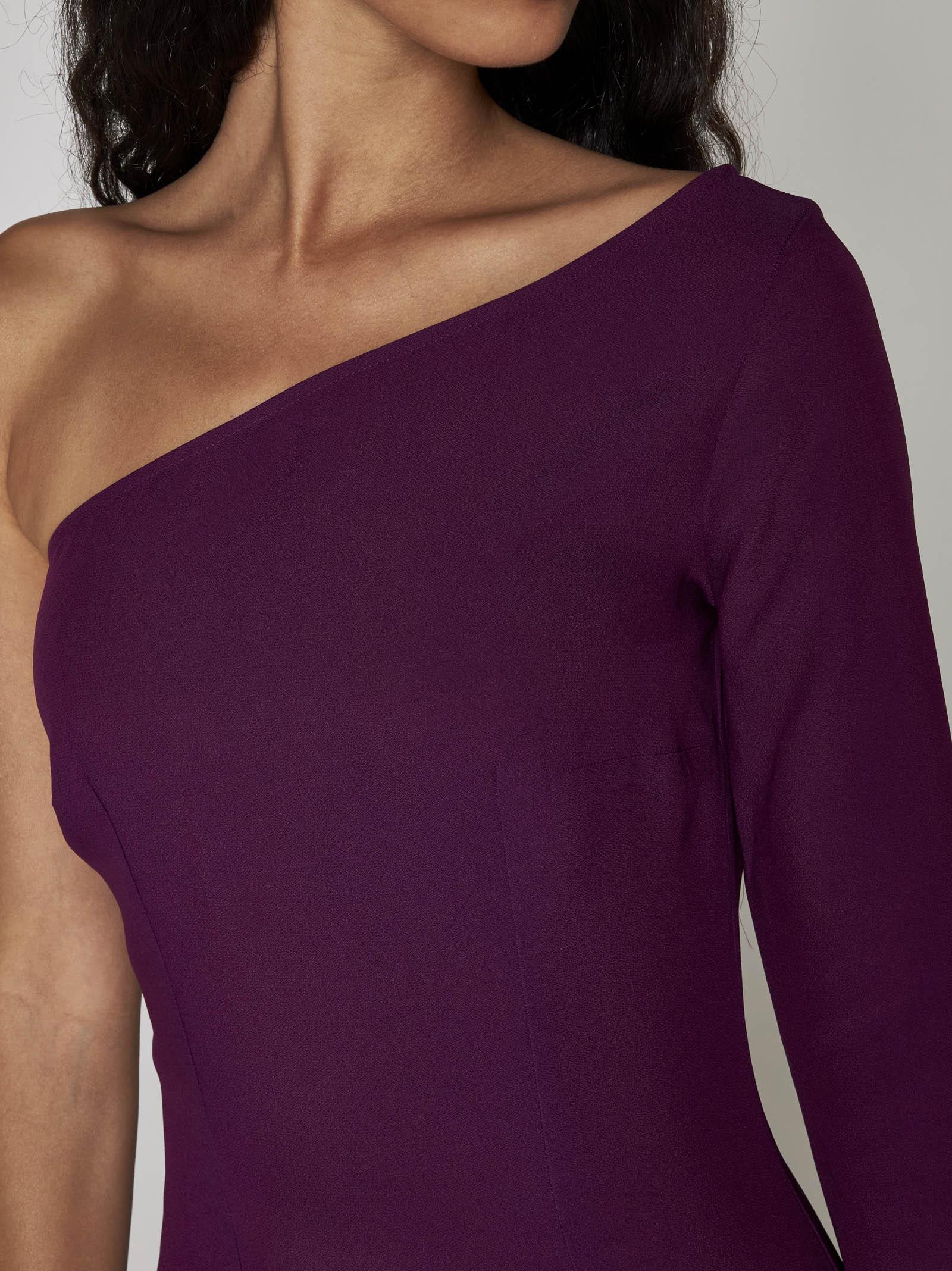 Shop Taller Marmo Aventador Viscose-blend One-shoulder Dress In Purple