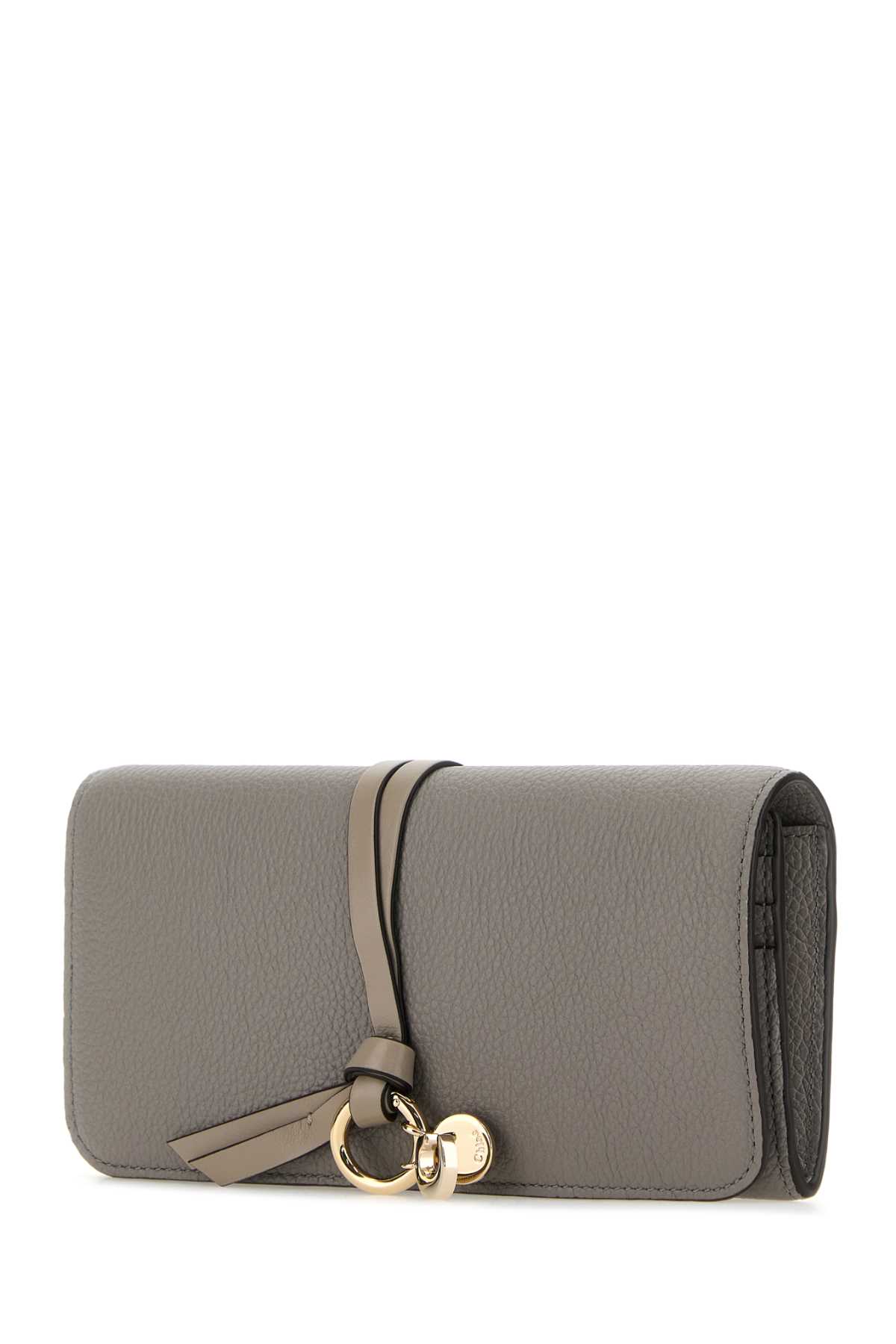 Shop Chloé Dove Grey Leather Alphabet Wallet In 053