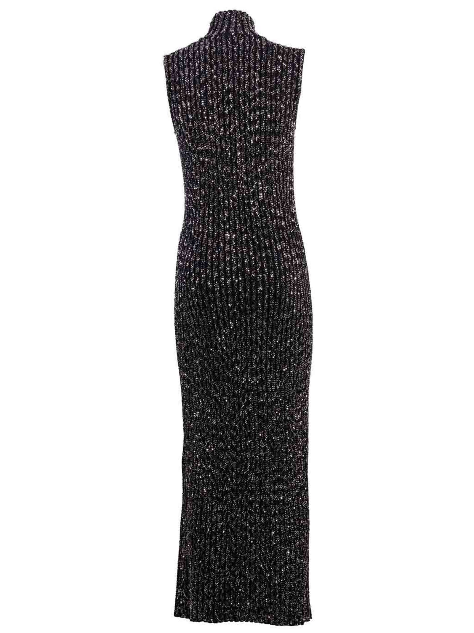 Shop Missoni Black Sequinned Ribbed Dress