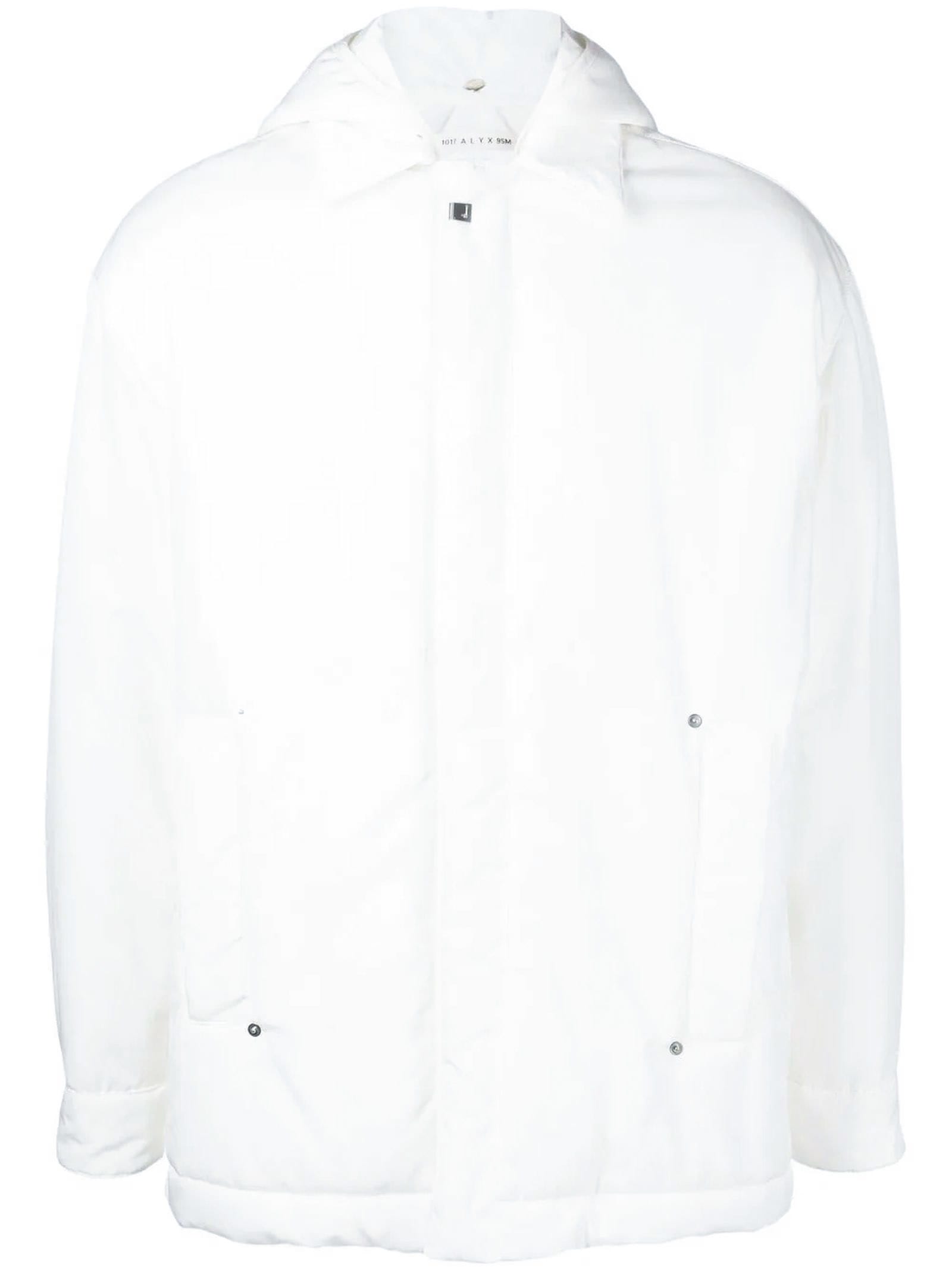 1017 ALYX 9SM White Cotton Blend Padded Hooded Jacket