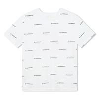Shop Givenchy White T-shirt For Boy With All-over Logo