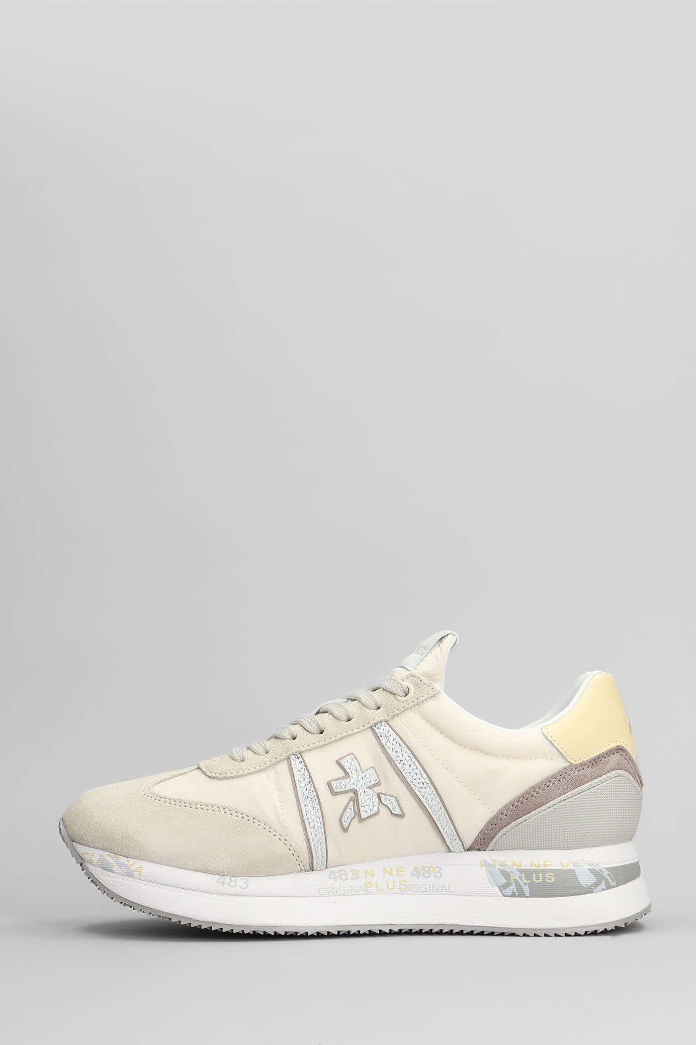 Premiata Conny Sneakers In Beige Suede And Fabric In Neutral