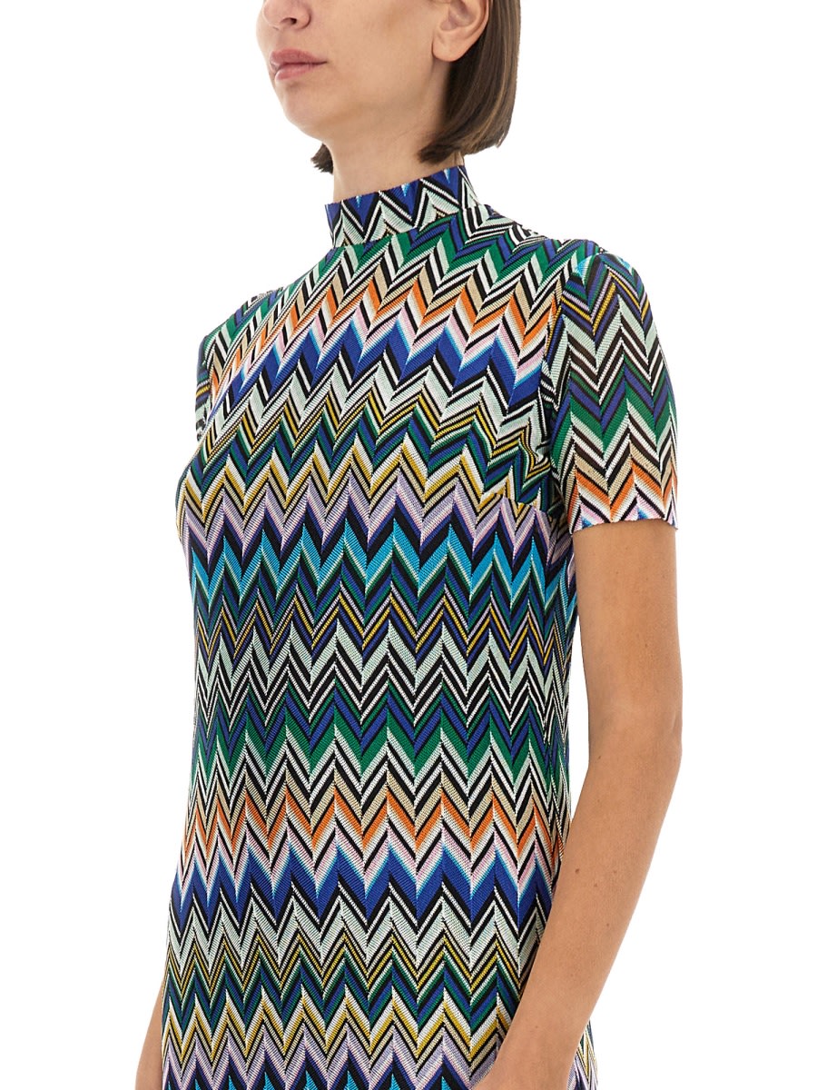 Shop Missoni Mini Dress In Multicolour