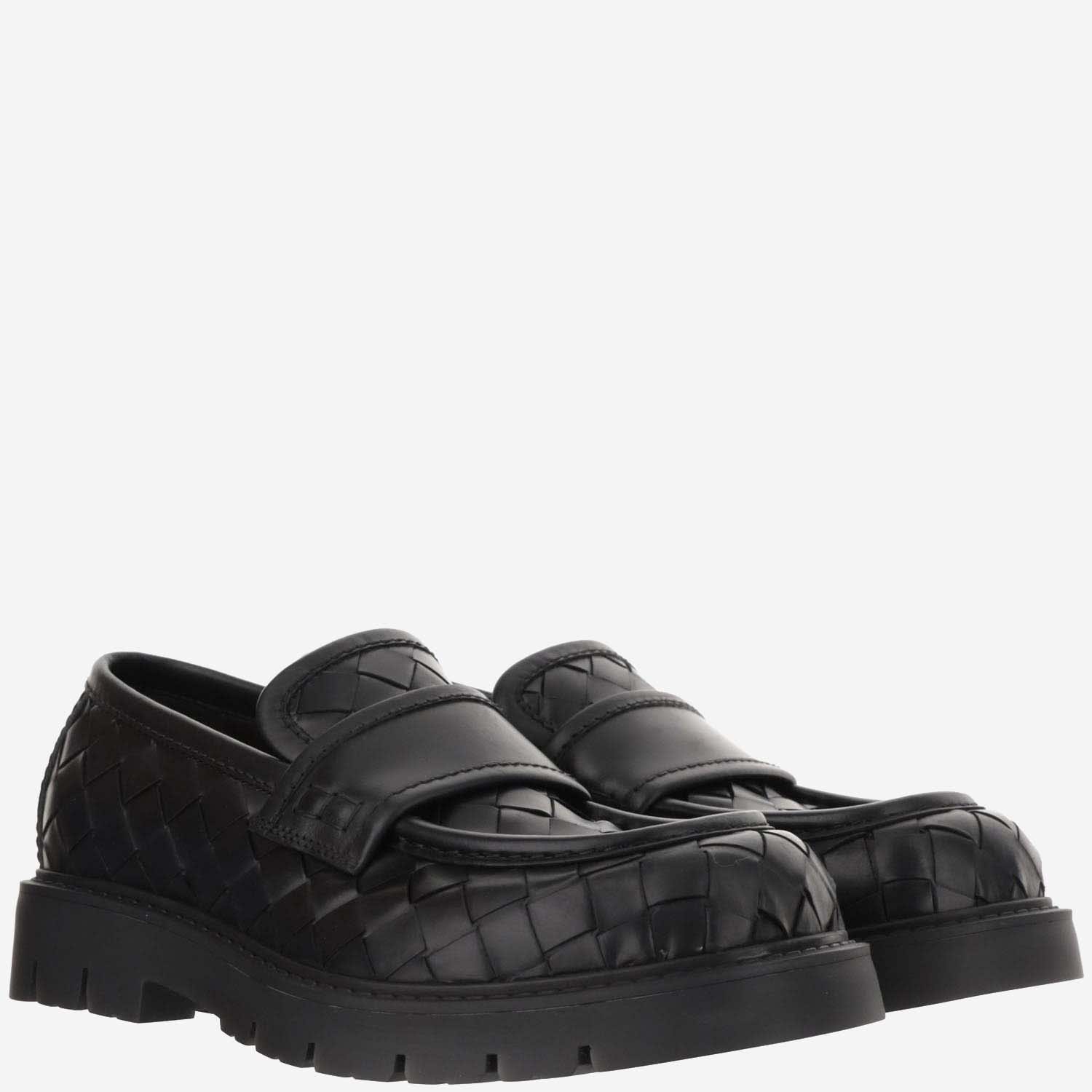 Shop Bottega Veneta Haddock Loafers In Black