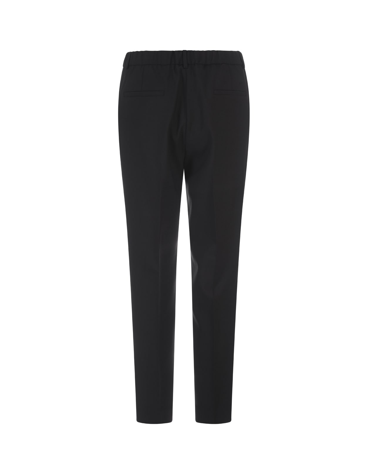 Shop Incotex Black Stretch Wool Tailored Trousers In Nero