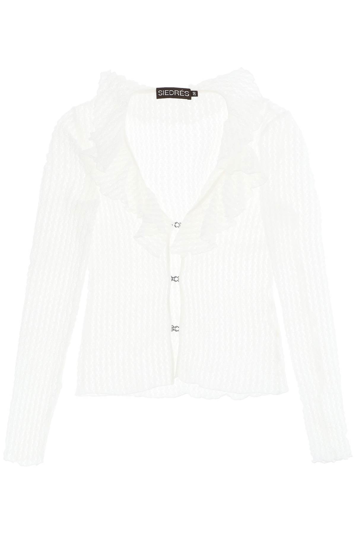 Shop Siedres Chloe Stretch Lace Shirt In White (white)