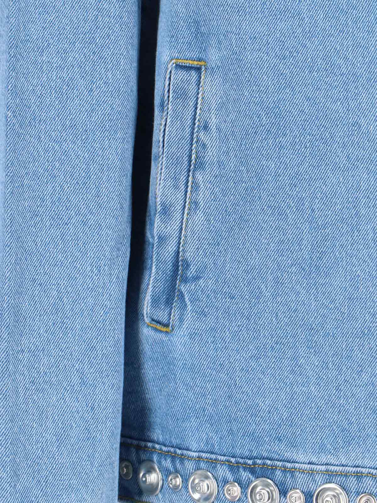 Coperni Collared Casual Jacket Studded Accents In Light Blue