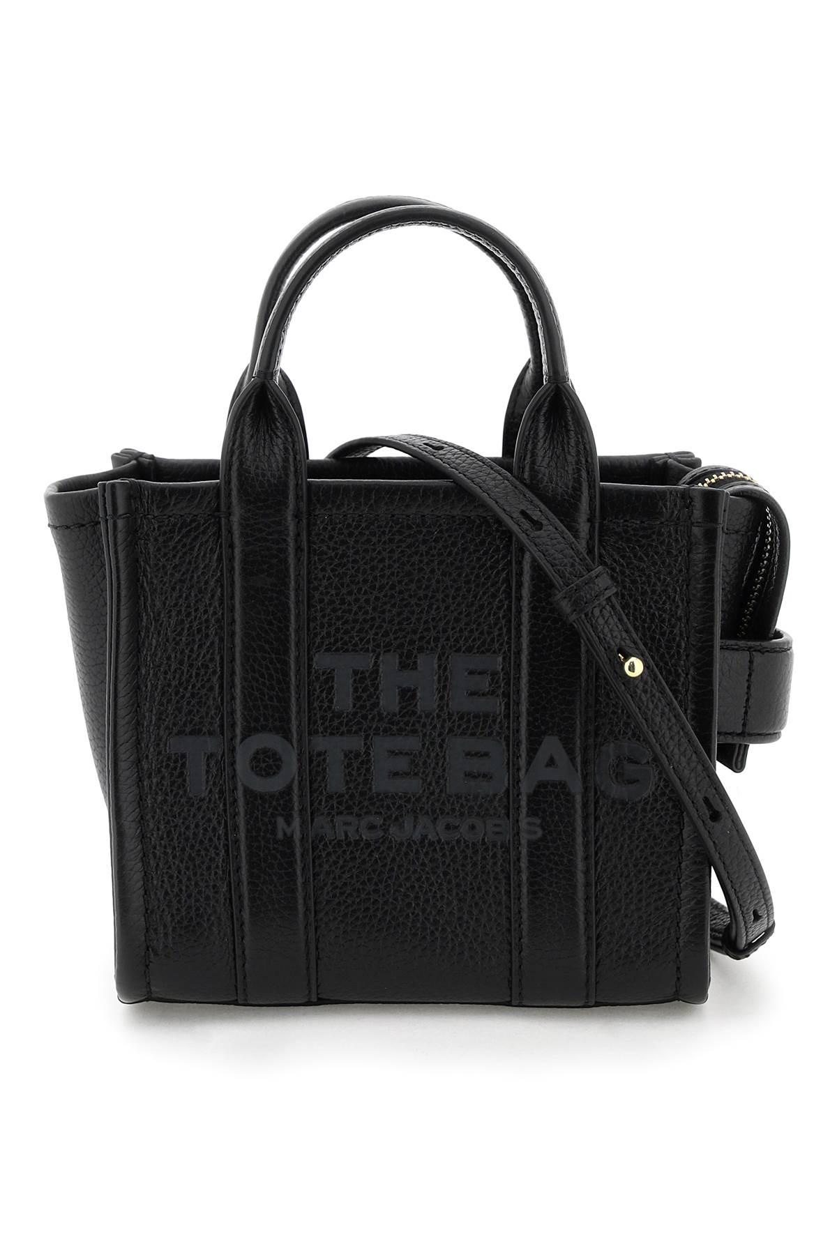 Marc Jacobs The Leather Micro Tote Bag In Black (black)
