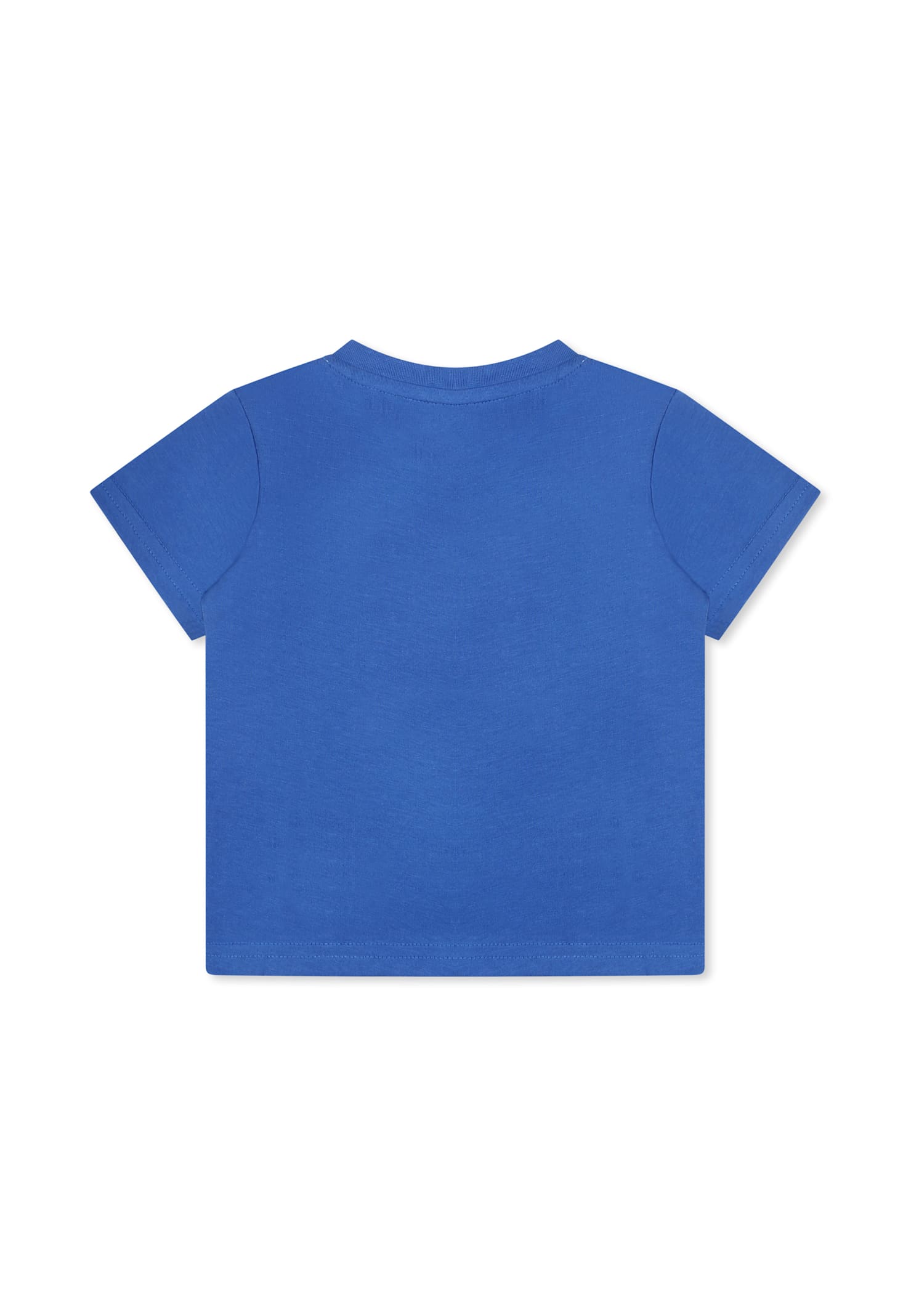 Timberland Light Blue T-shirt For Baby Boy With Logo And Shoe Print In Light Blue