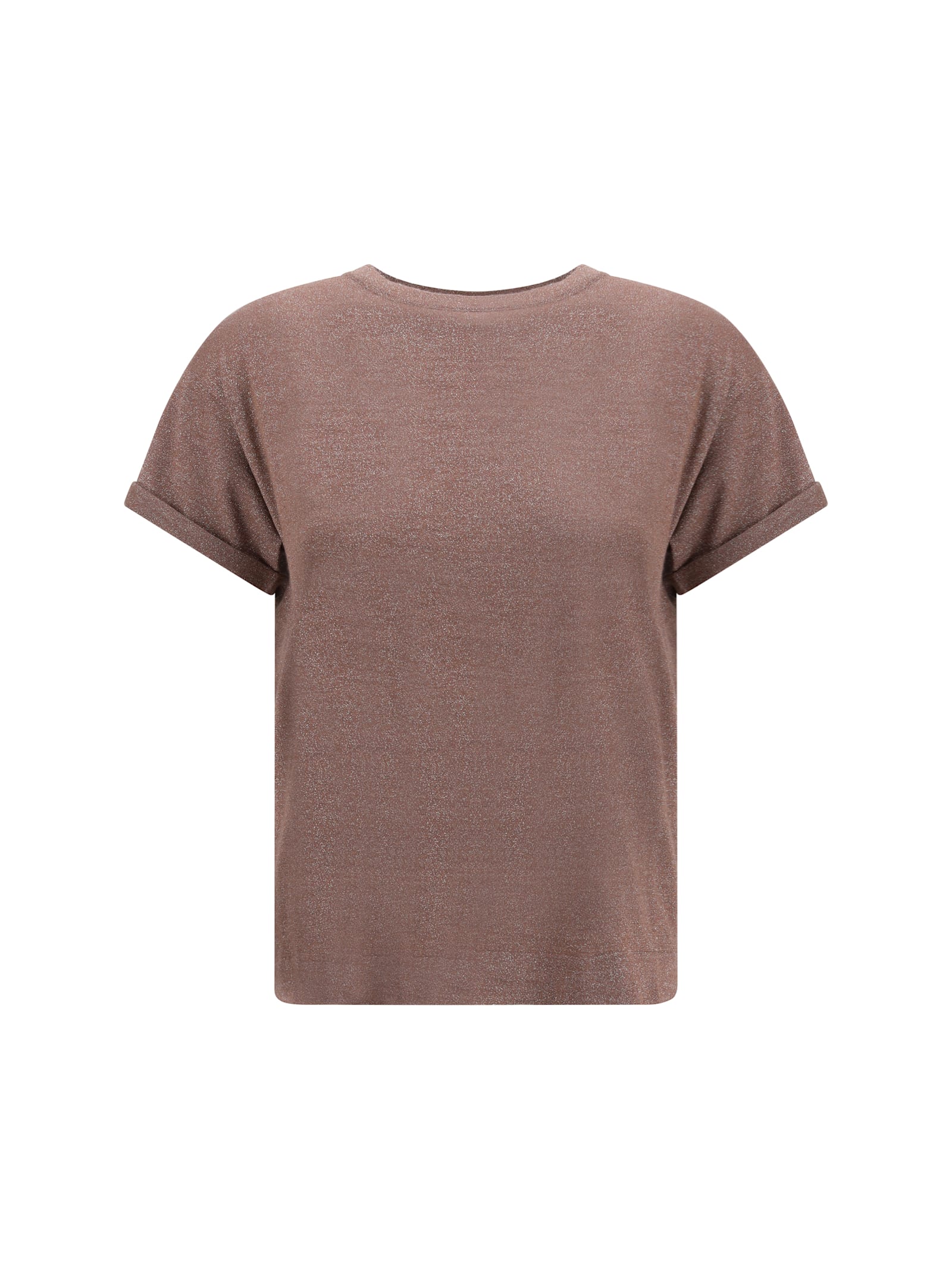 Brunello Cucinelli Lightweight Cashmere And Silk Sweater With Lurex Inserts In Purple