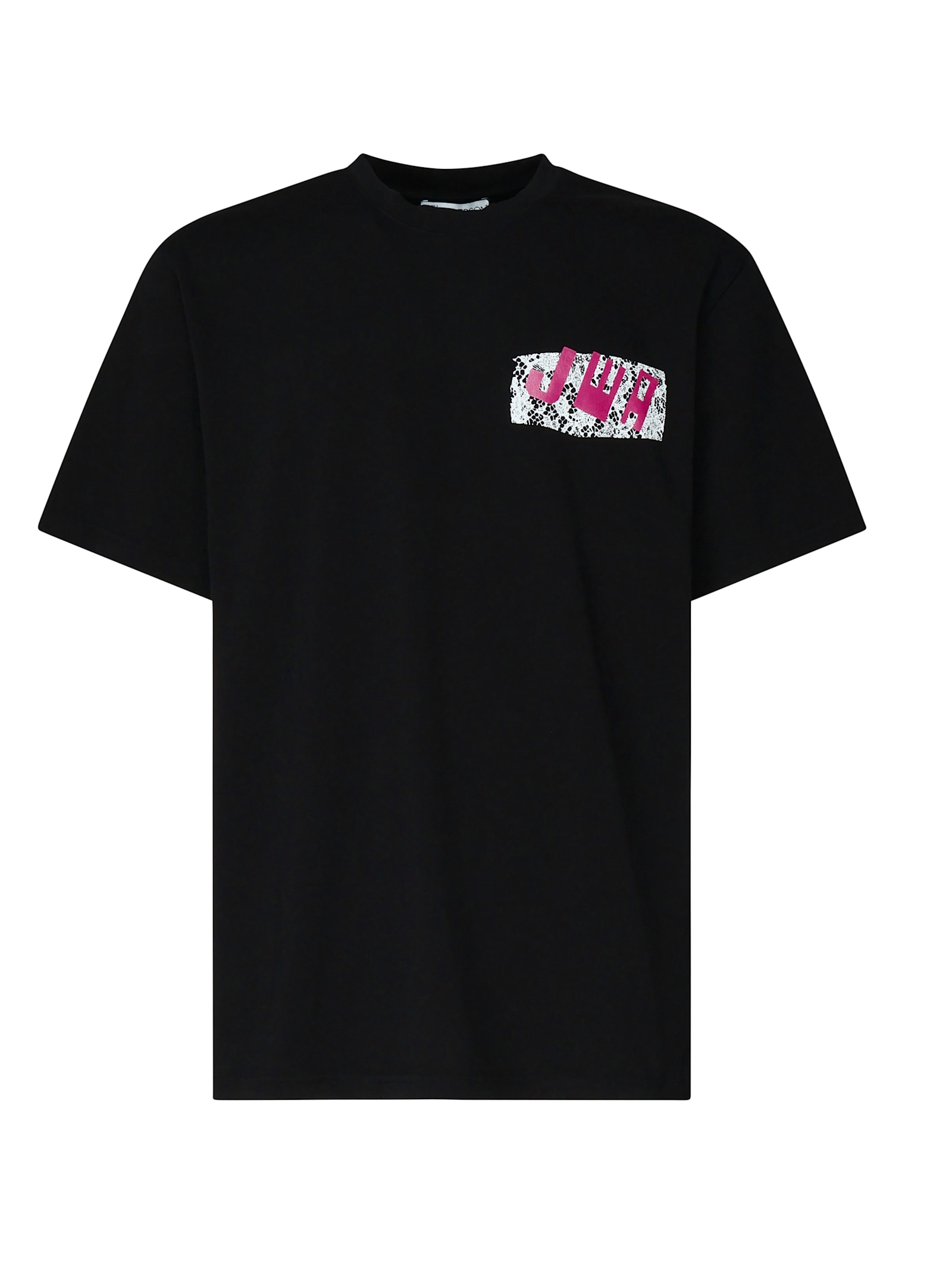 Jw Anderson Jwa Lace Trim T-shirt In Black