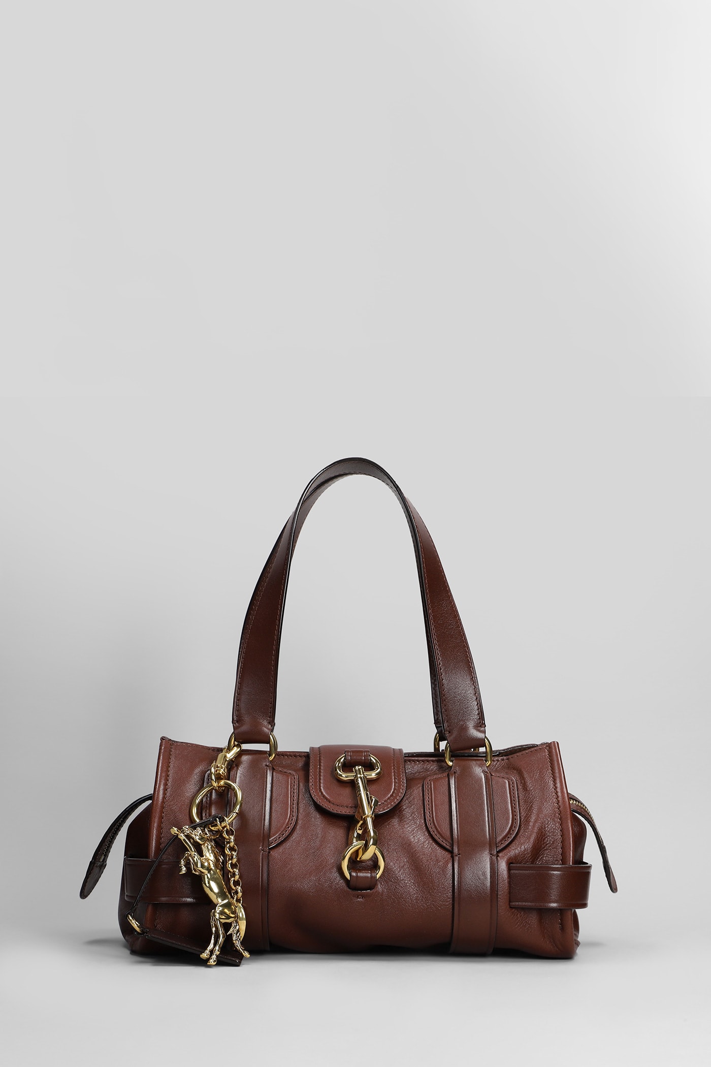 Shop Chloé Day Bag Shoulder Bag In Brown Leather