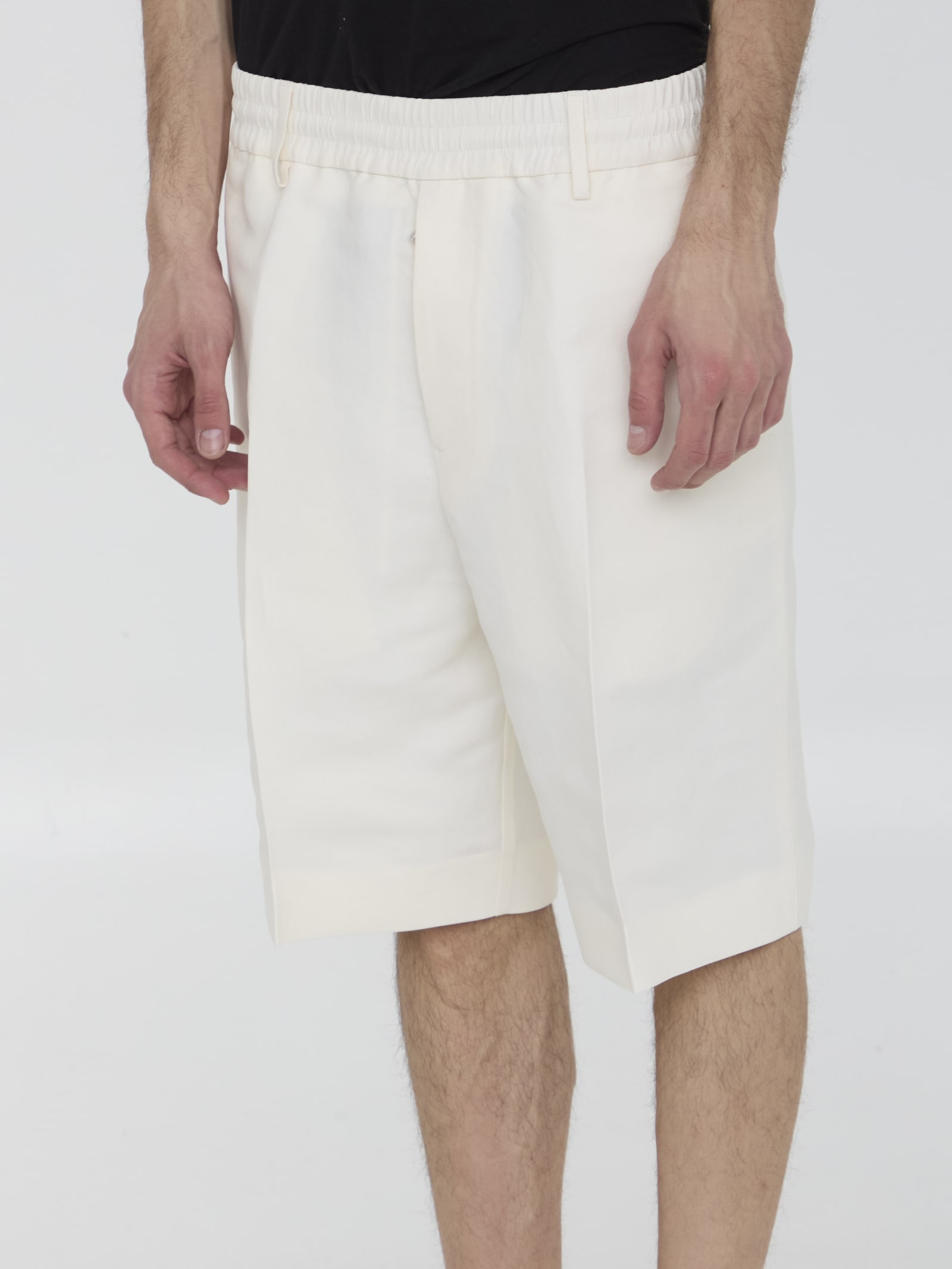 Shop Burberry Tailored Bermuda Shorts In Pearl