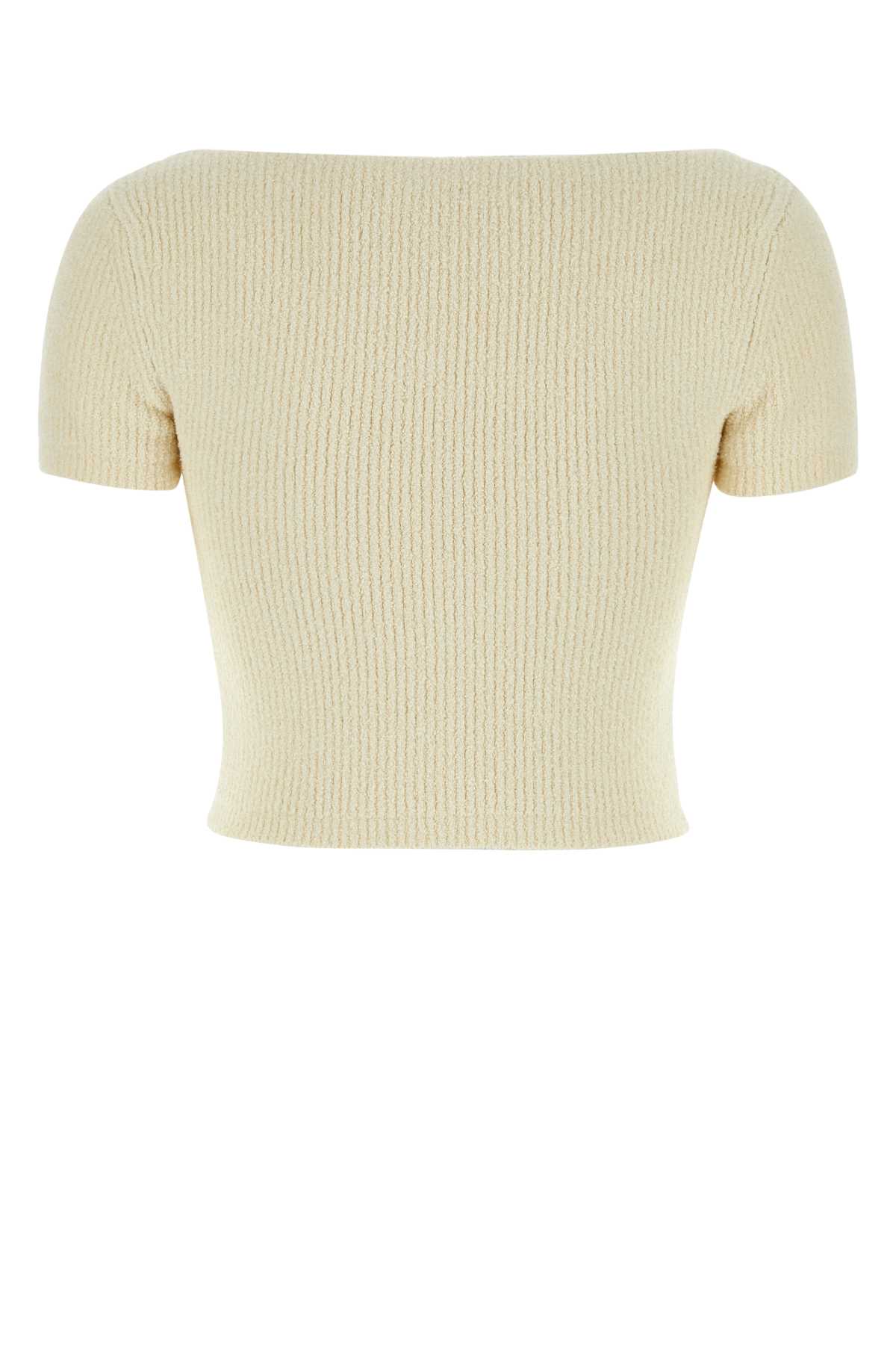 Shop Alexander Wang T Ivory Stretch Cotton Blend Top In Vanillaice