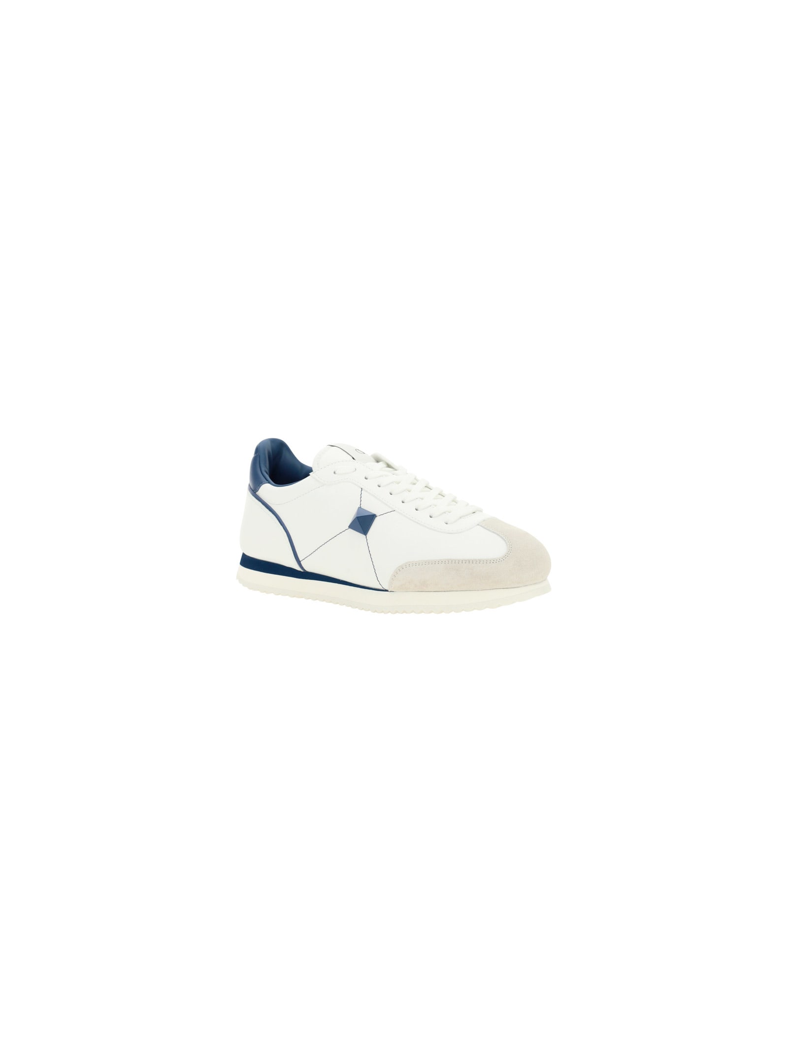 Shop Valentino Stud Around Snakers In White