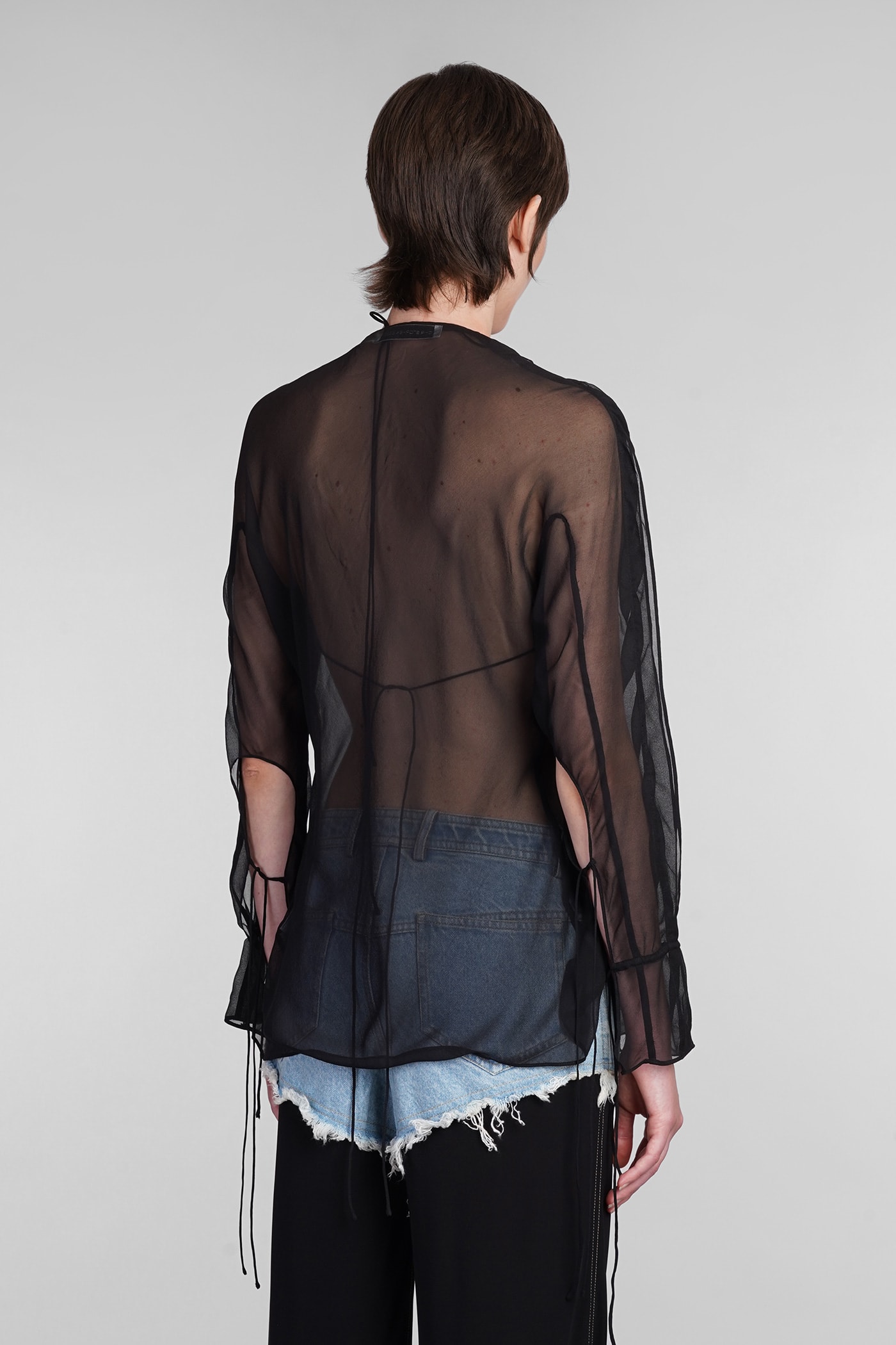 Shop Christopher Esber Shirt In Black Silk