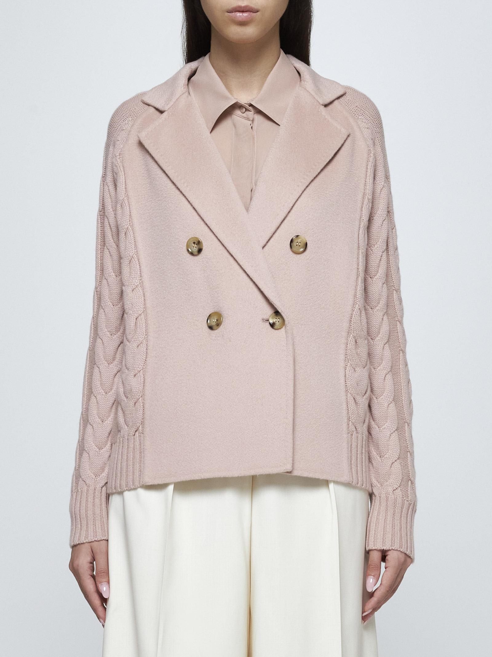 Shop Max Mara Micio Wool And Cashmere Peacoat In Pink