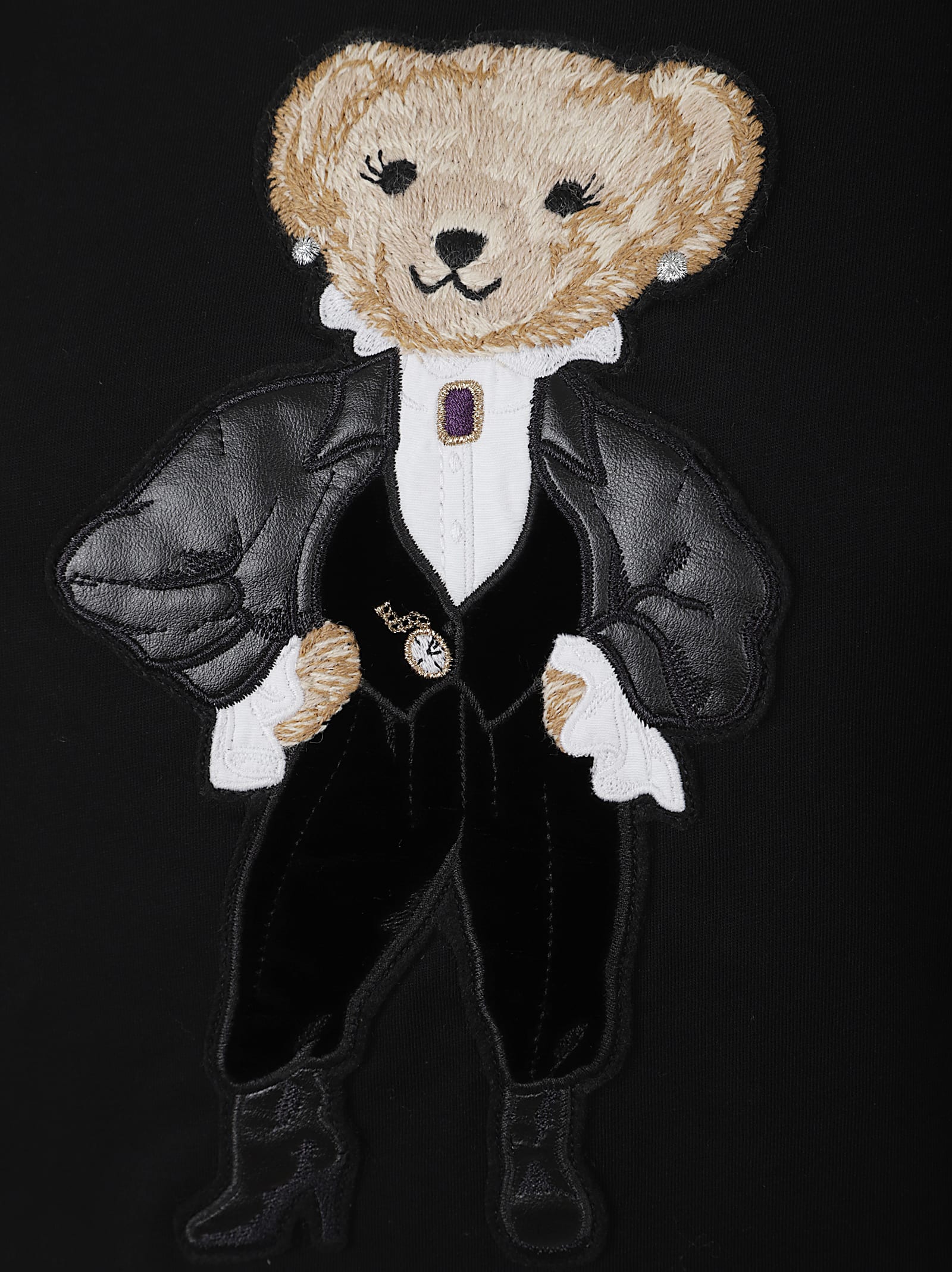 Ralph Lauren Holiday Bear-short Sleeve-t-shirt In Black