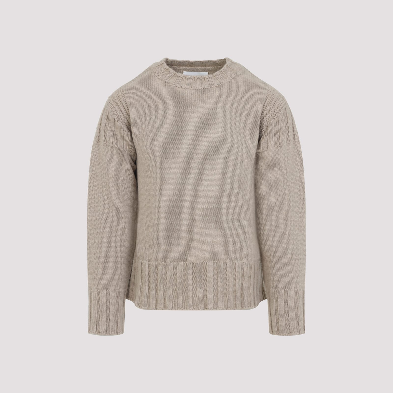 Jil Sander Sand Stone Cashmere Long Sleeves Cn Sweater In Gray
