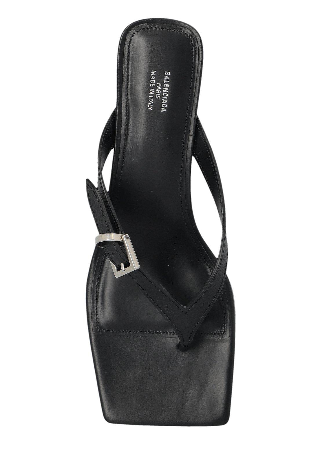 Balenciaga Bel Air Buckled Leather Sandals In Black