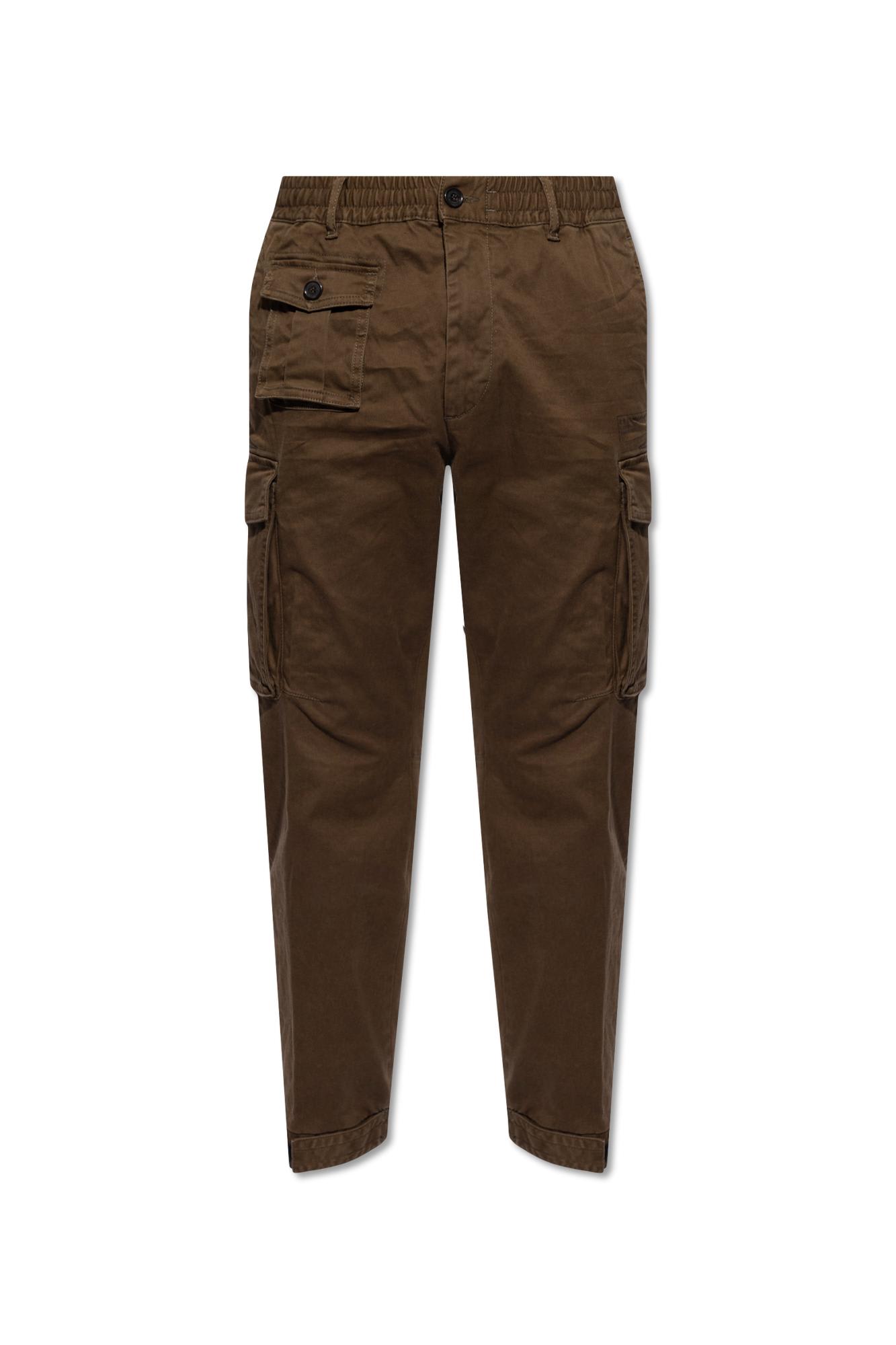 Shop Dsquared2 Trousers With Pockets In Verde Militare