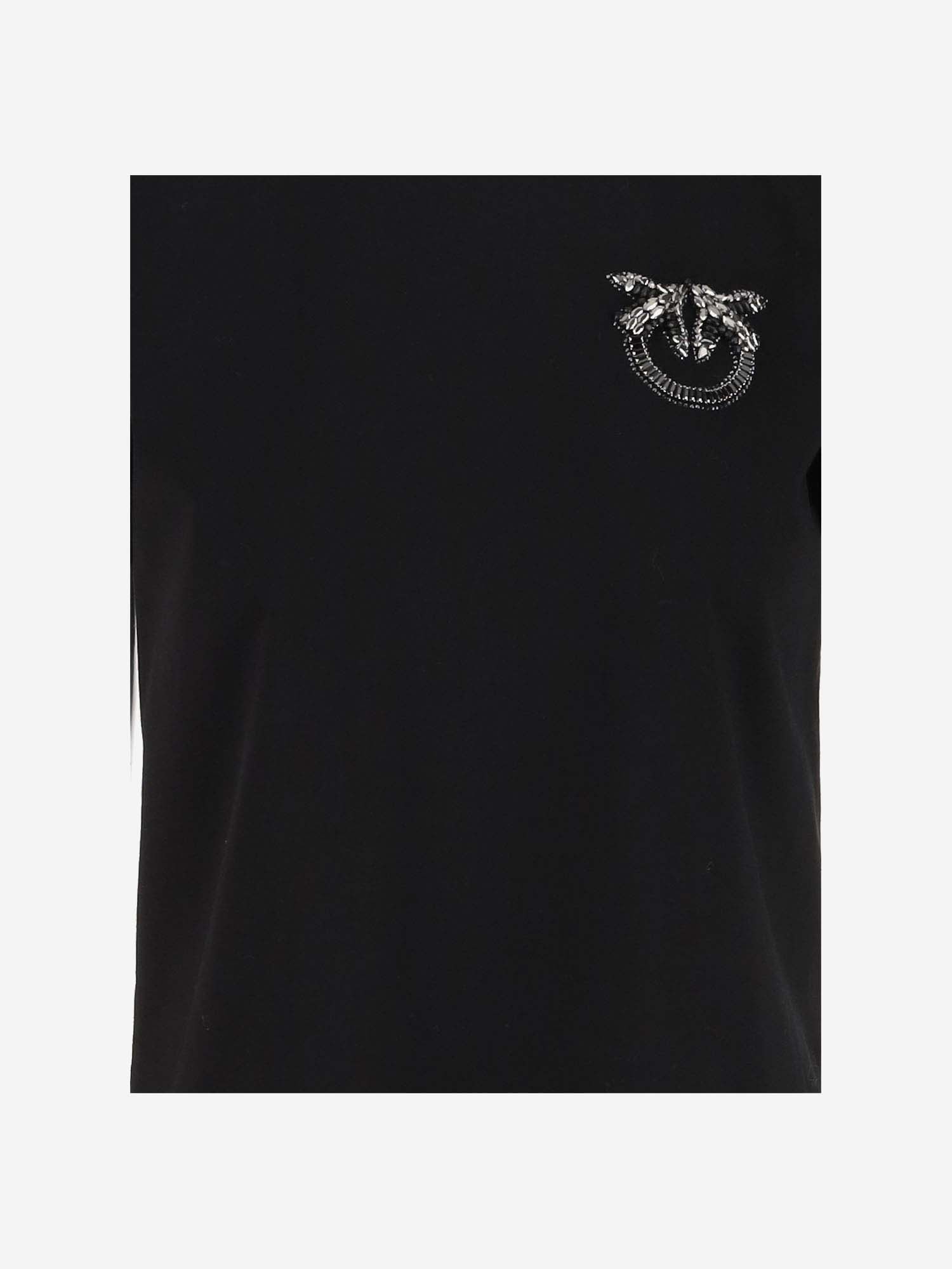 Shop Pinko Cotton T-shirt With Logo In Black