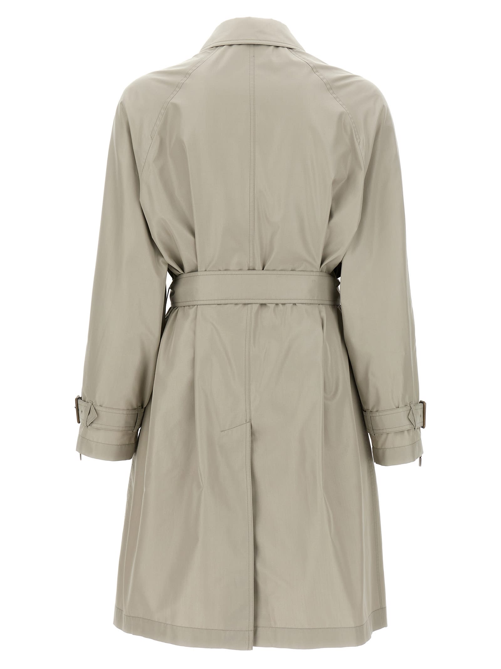 Burberry Car Coat Silk Coats And Trench Coats Gray In Gray