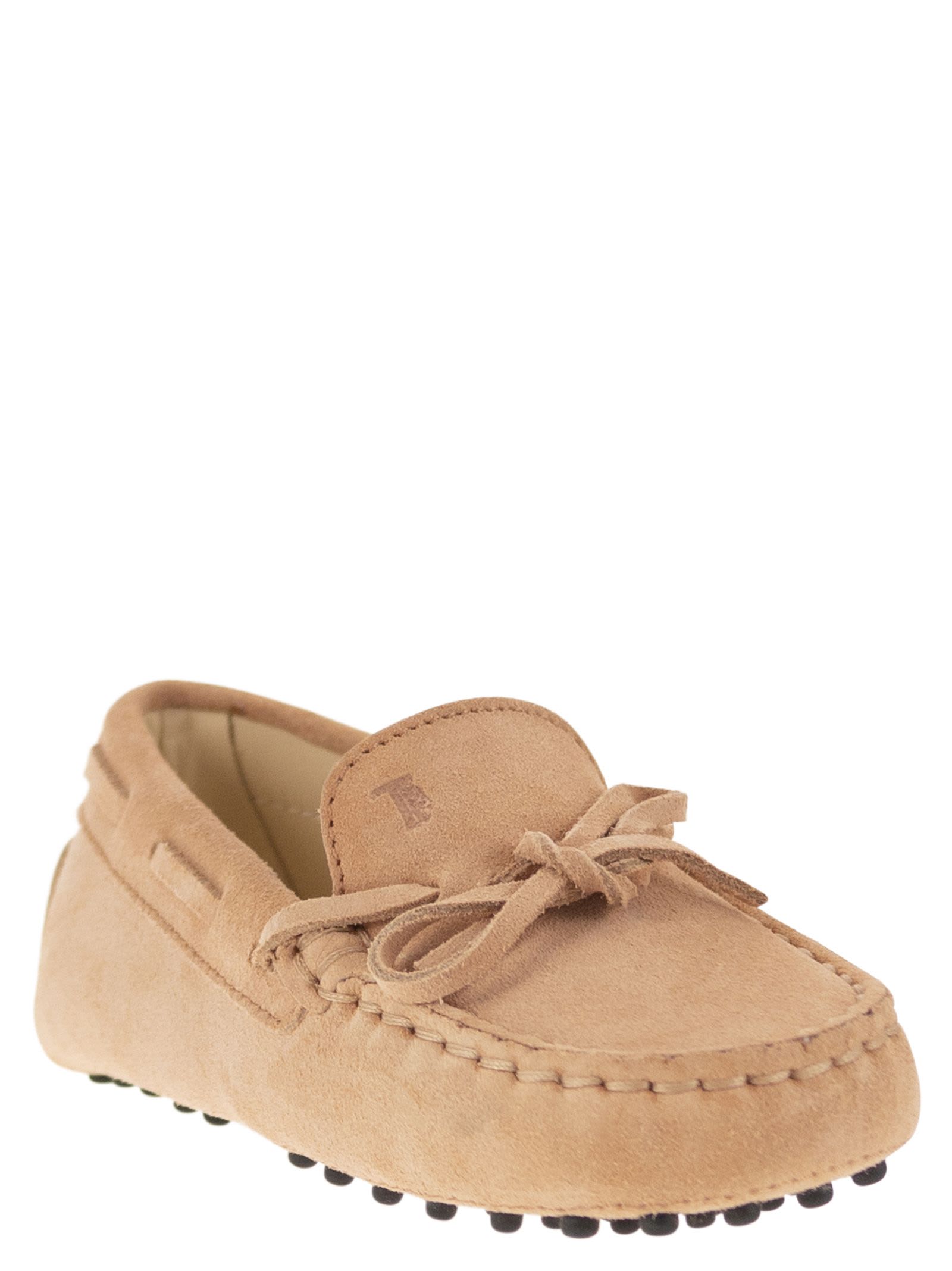 Shop Tod's Suede Loafer In Salmon