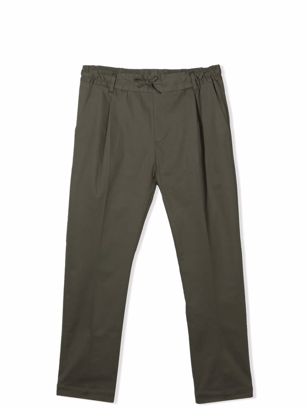 Paolo Pecora Pants With Elasticated Waist In Militare