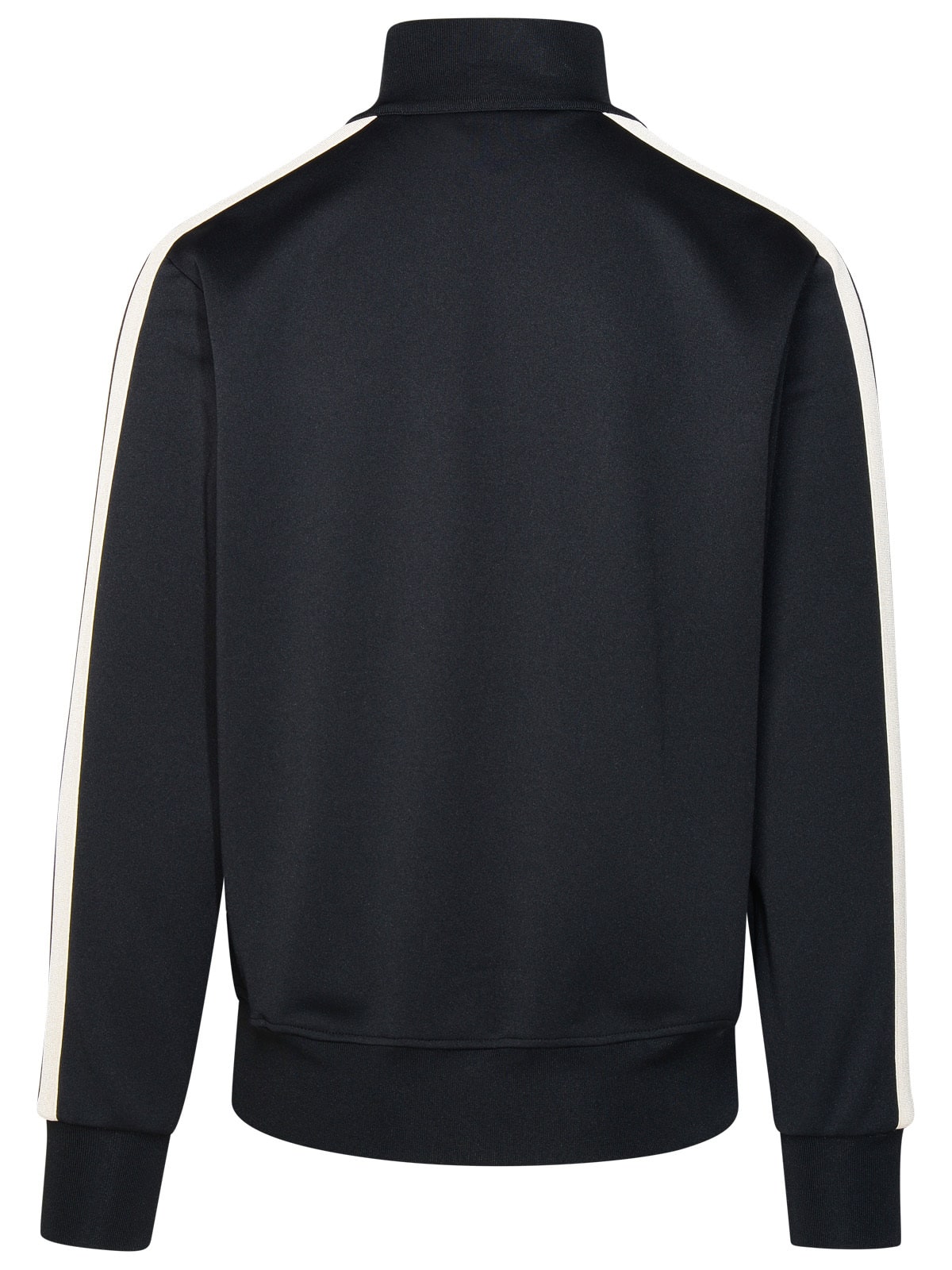 Shop Palm Angels Black Polyester Sports Sweatshirt In Black/off-white