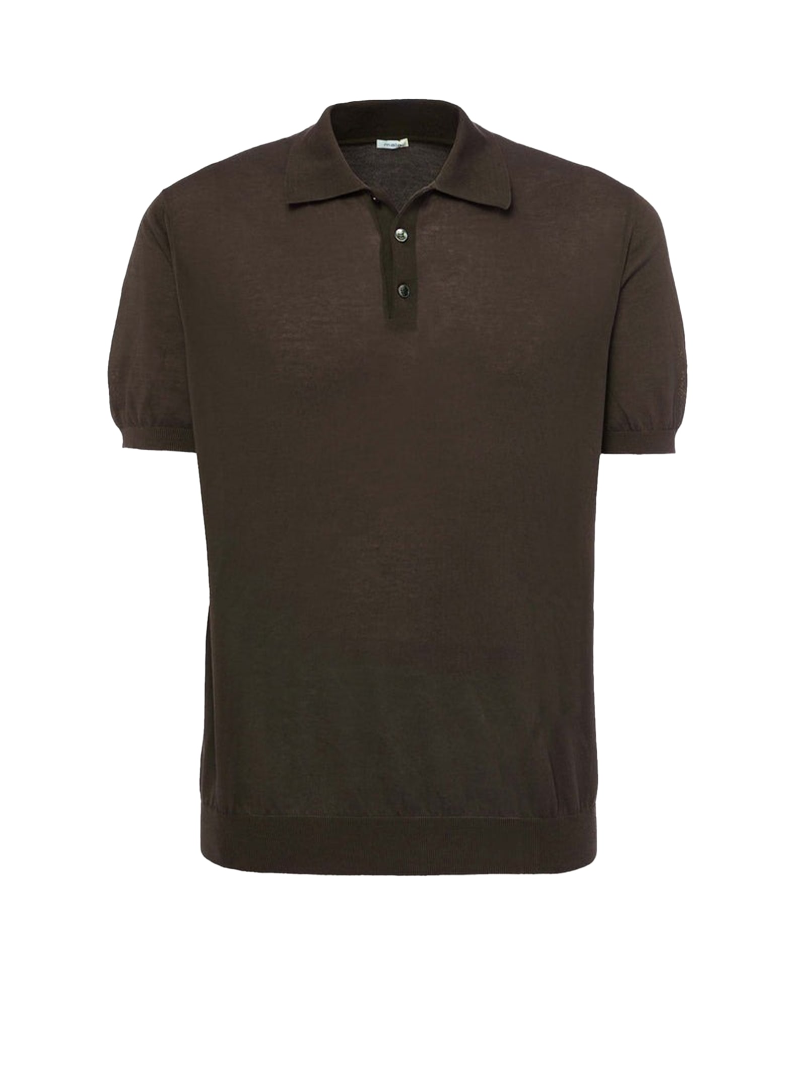 Shop Malo Brown Short-sleeved Polo Shirt In Fango