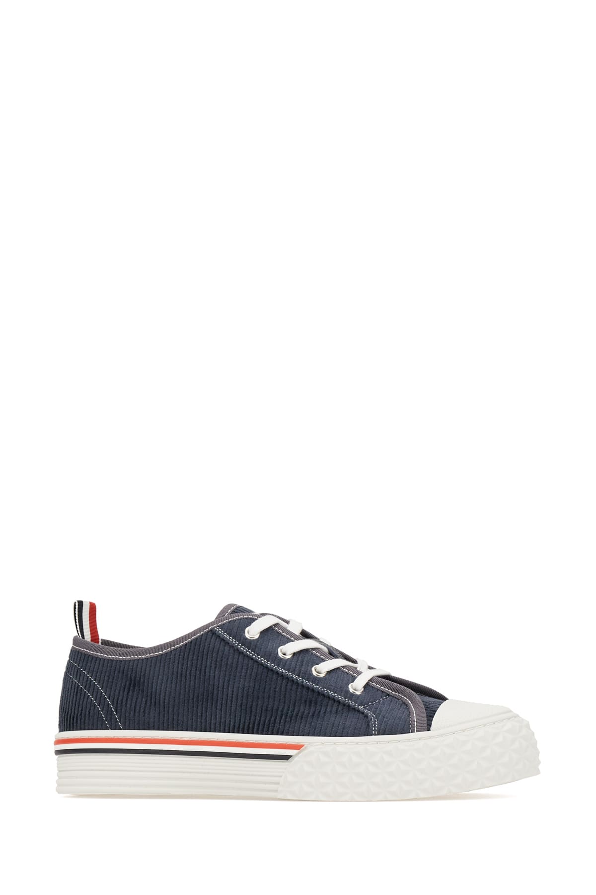 Shop Thom Browne Denim Corduroy Collegiate Sneakers In 415