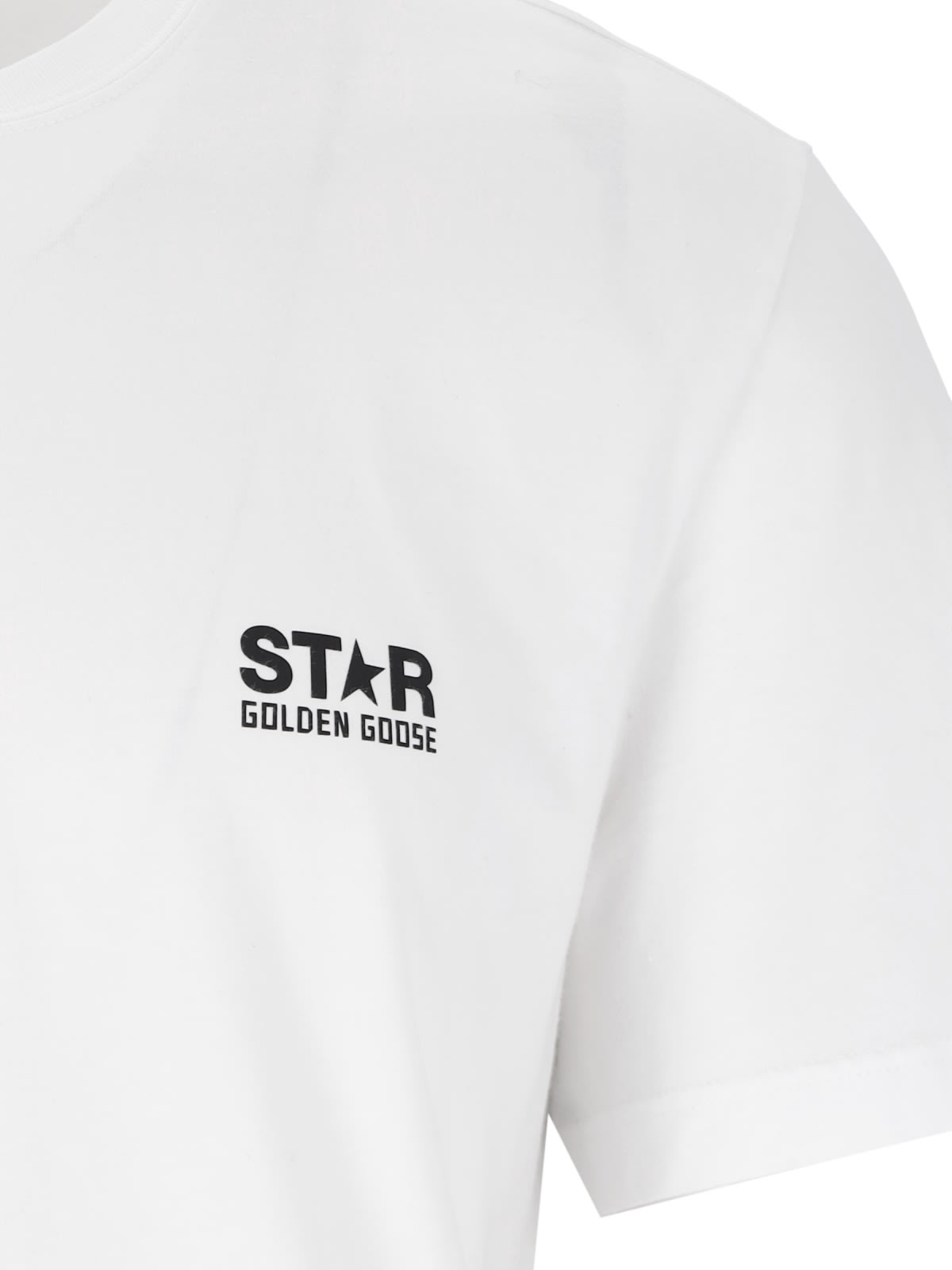 Shop Golden Goose Logo T-shirt In Bianco