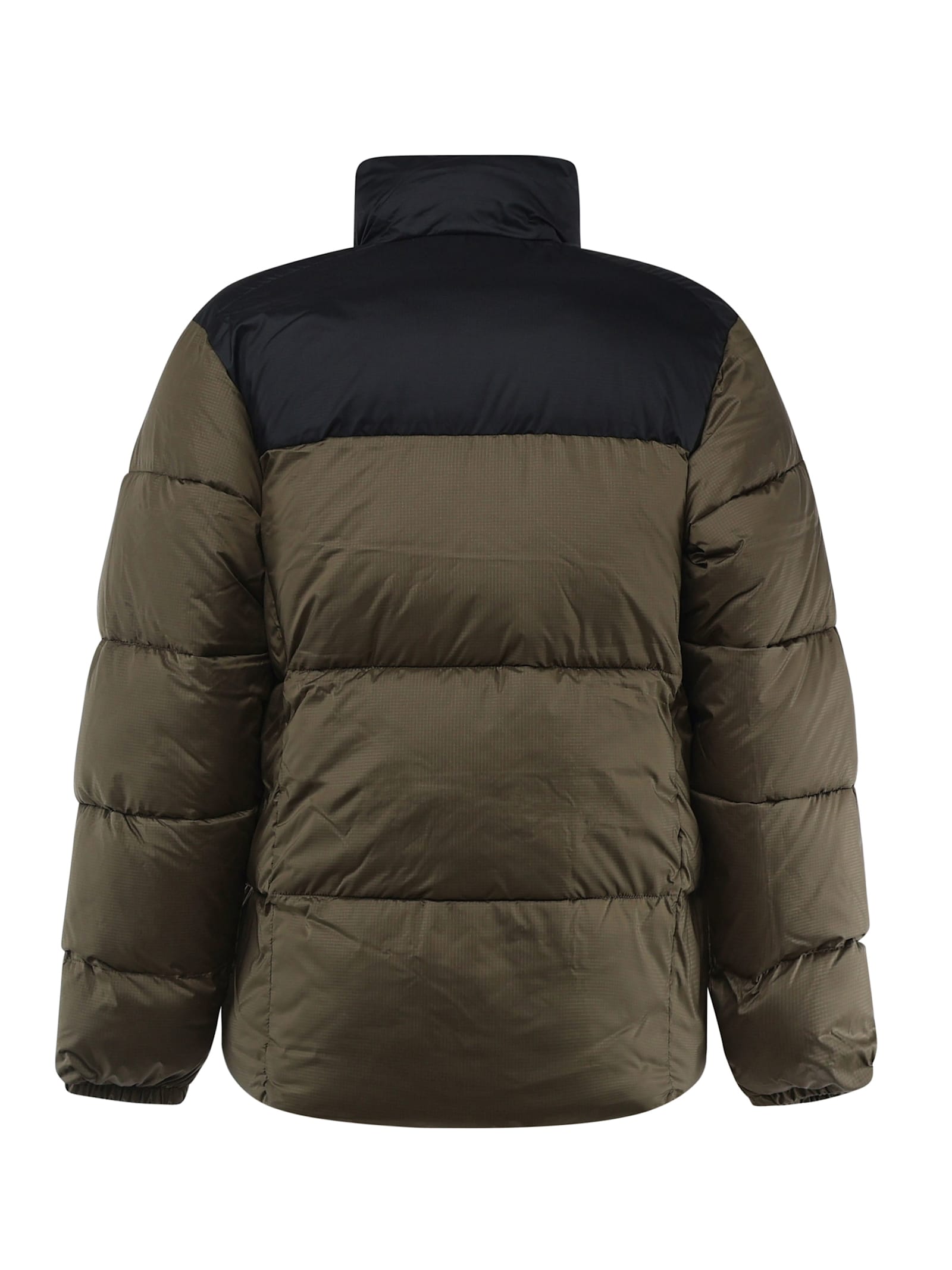 Columbia Logo Print Padded Jacket In Stone Green, Bl