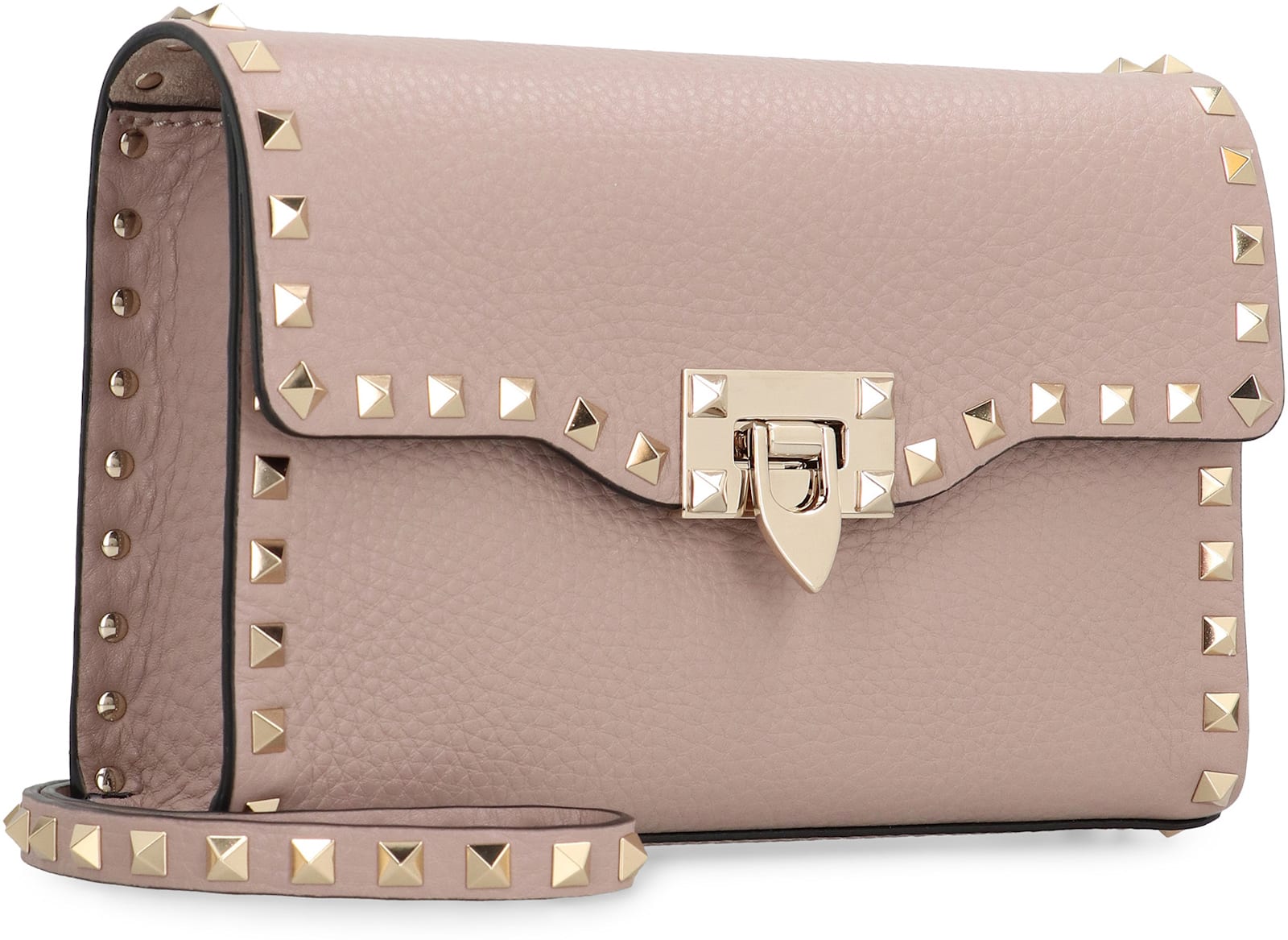 Valentino Rockstud Piccola Leather Crossbody Bag In Pink